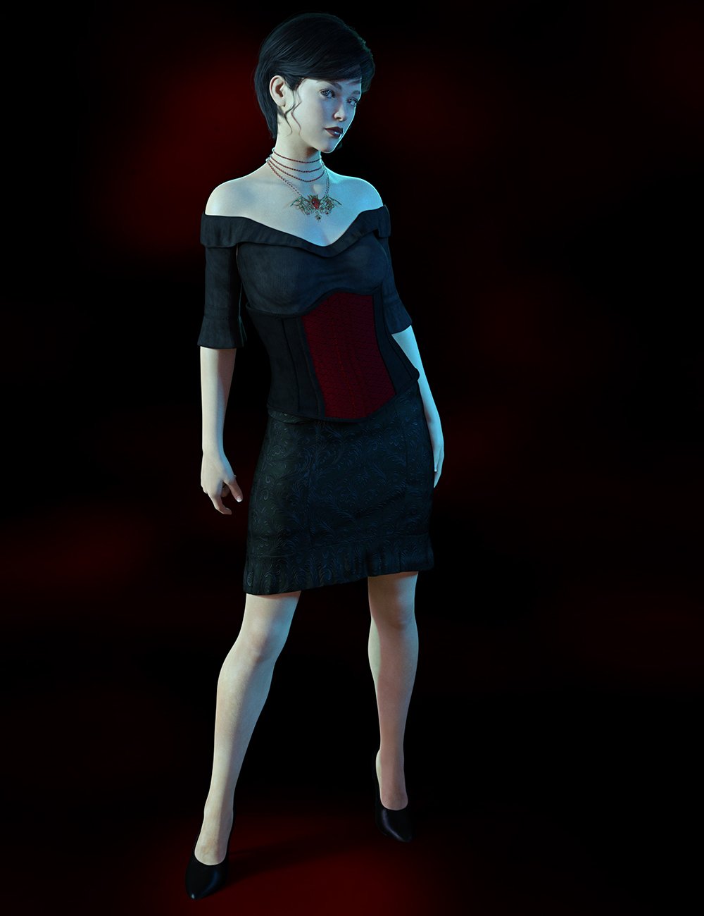 dForce Dark Shadows for Genesis 8 Females by: Ryverthorn, 3D Models by Daz 3D