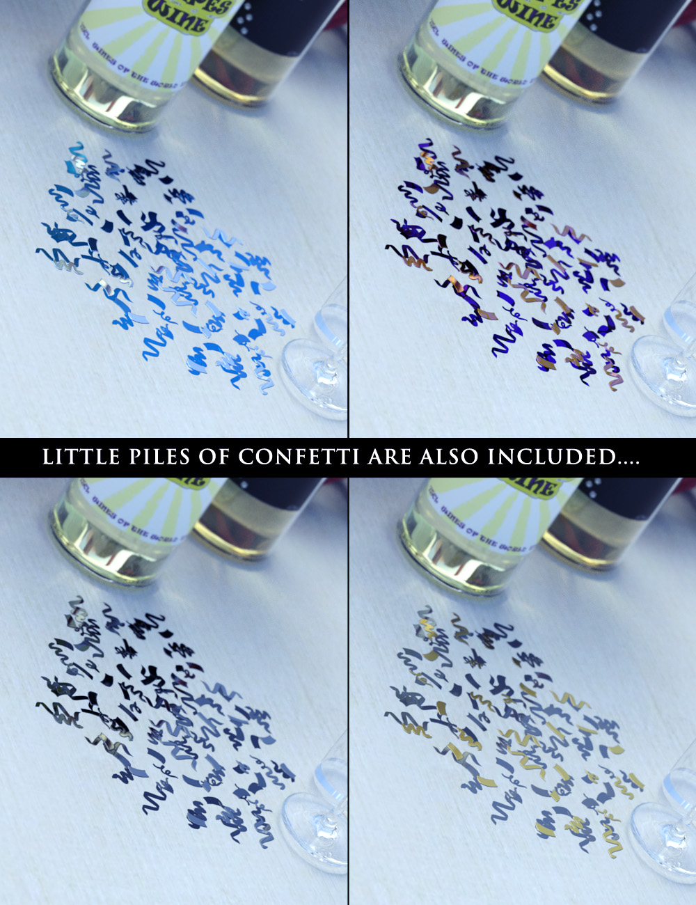 Table Confetti : Love, Death, Marriage and Birth by: ForbiddenWhispers, 3D Models by Daz 3D