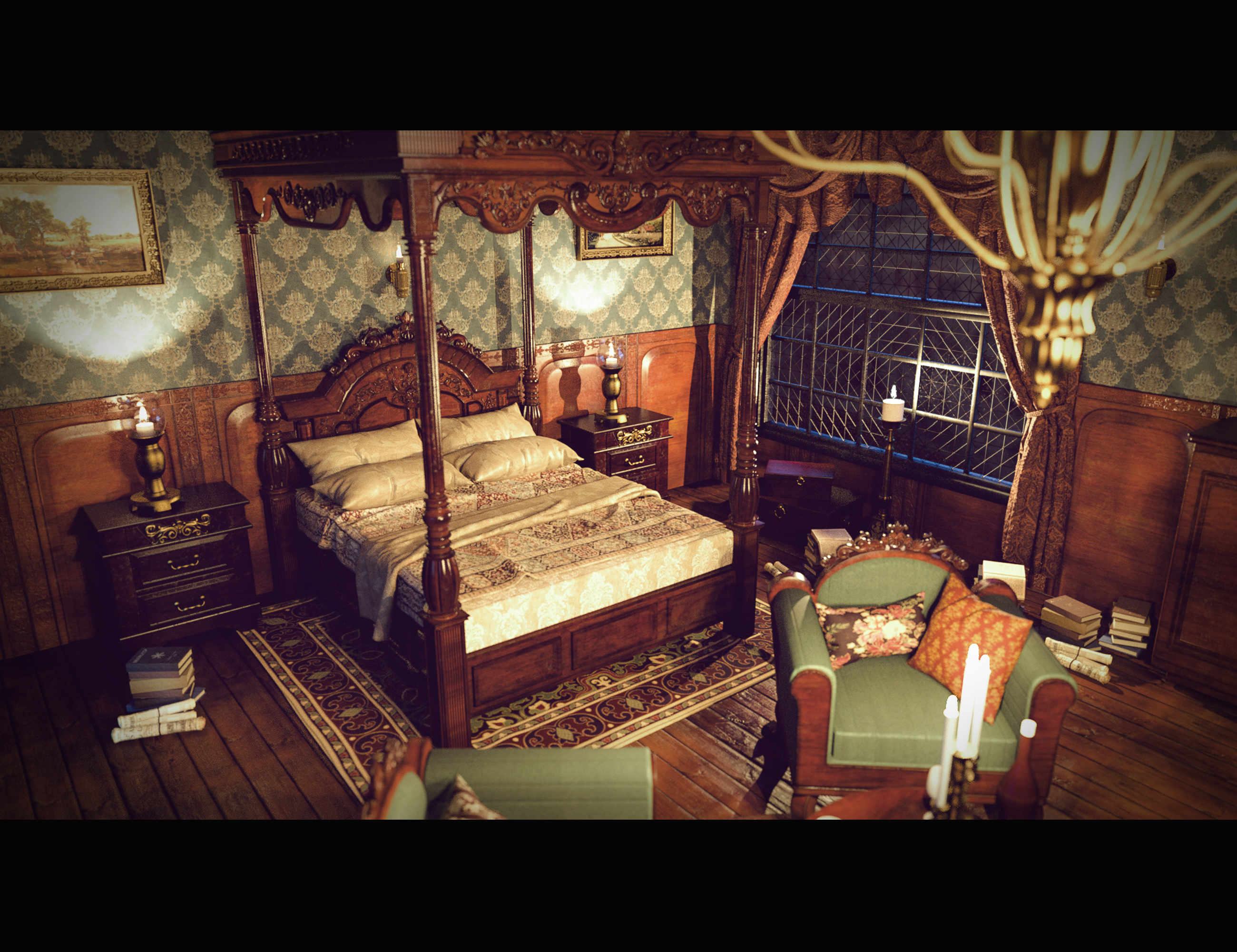 Victorian Bedroom by: Polish, 3D Models by Daz 3D