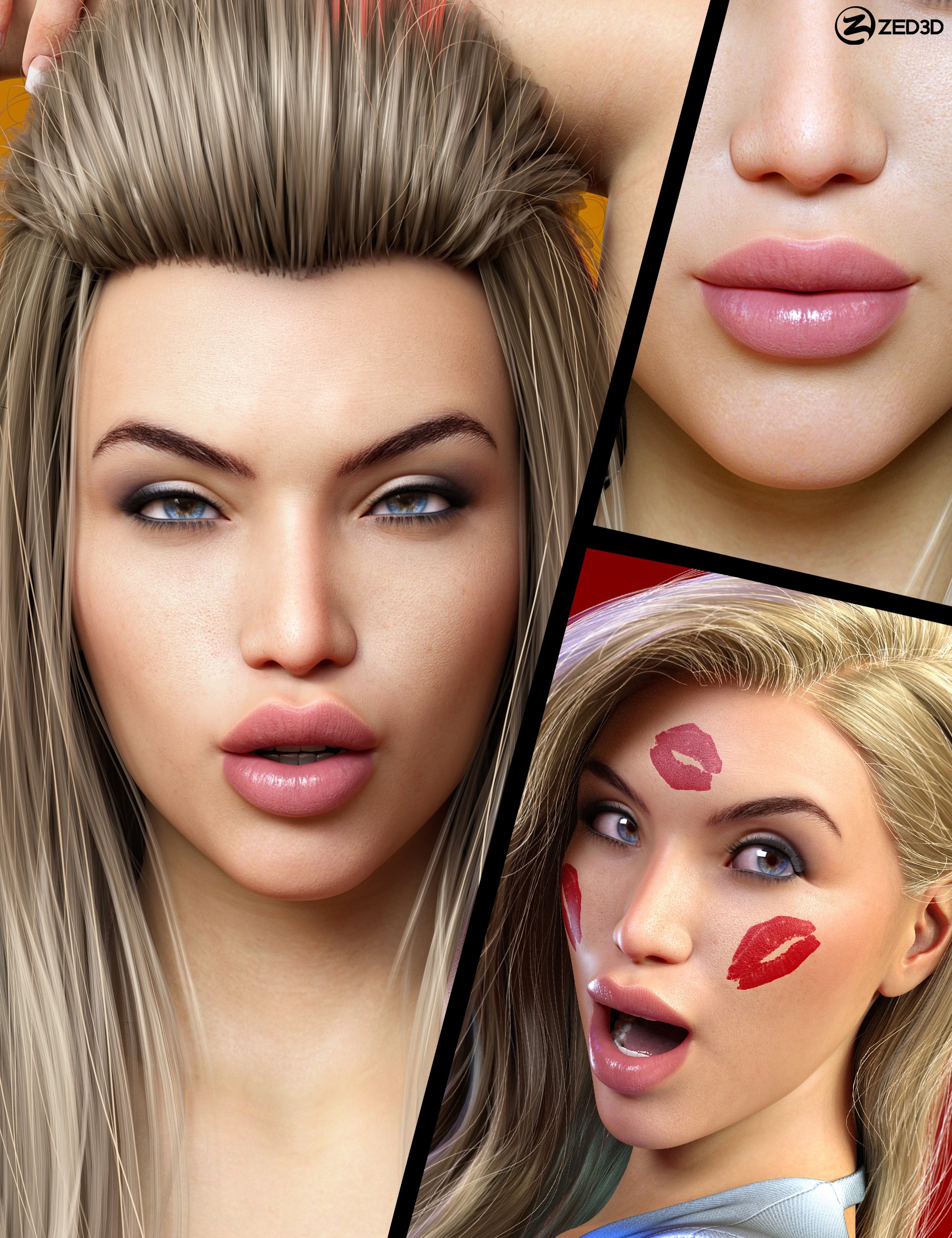 Z Kissable Lip Shapes and Expressions for Genesis 8.1 by: Zeddicuss, 3D Models by Daz 3D