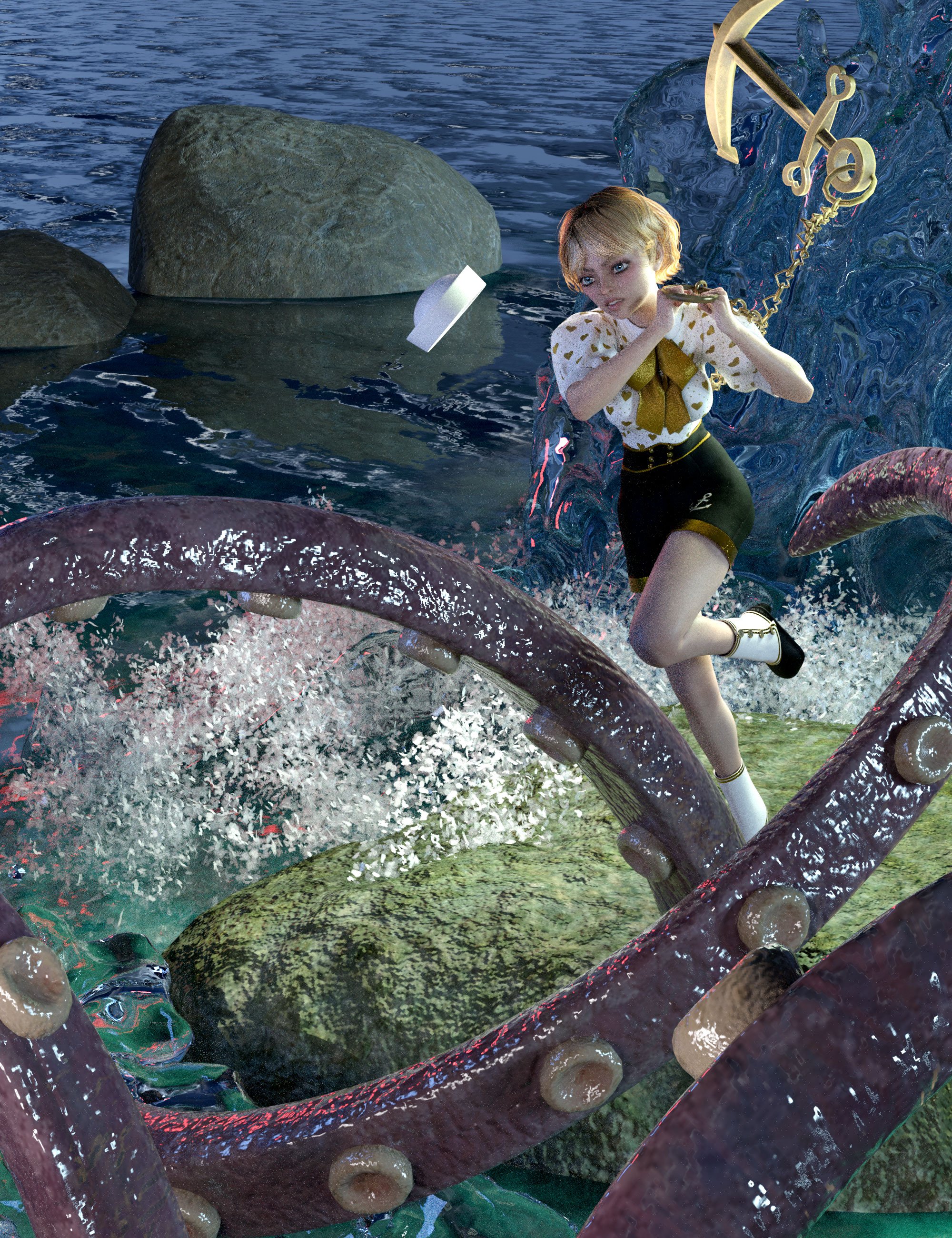 dForce Anchors Away Outfit for Genesis 8 Female dForce Anchors Away Outfit for Genesis 8 Female by: Lyrra MadrilMoonscape GraphicsDisparateDreamerSade, 3D Models by Daz 3D