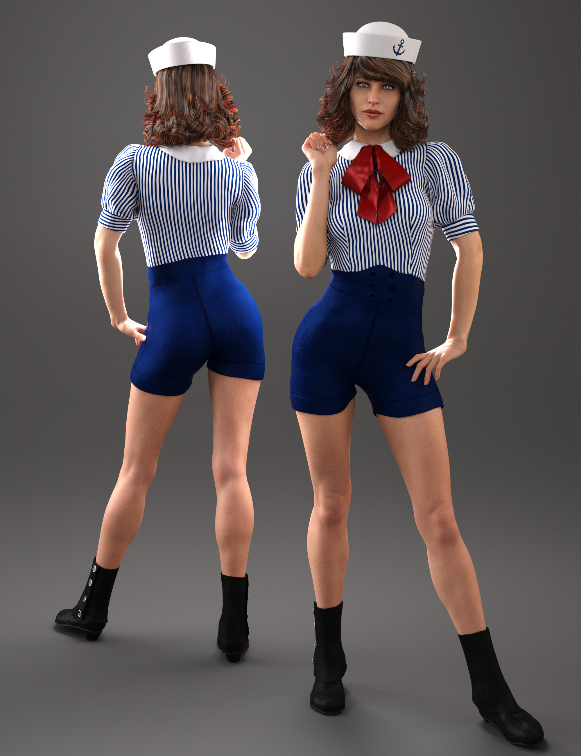 dForce Anchors Away Outfit for Genesis 8 Female by: Lyrra MadrilMoonscape GraphicsDisparateDreamerSade, 3D Models by Daz 3D