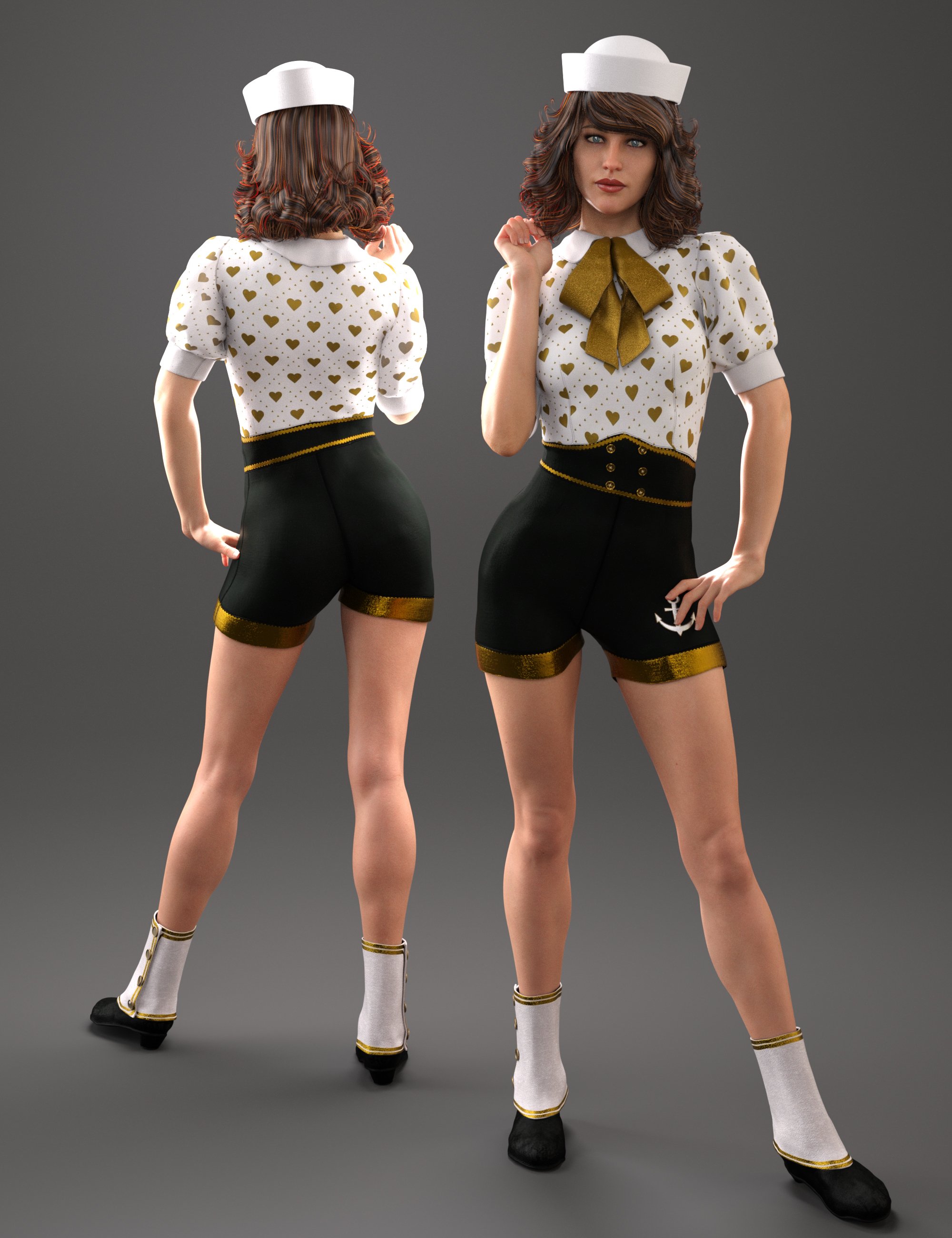 dForce Anchors Away Outfit for Genesis 8 Female by: Lyrra MadrilMoonscape GraphicsDisparateDreamerSade, 3D Models by Daz 3D