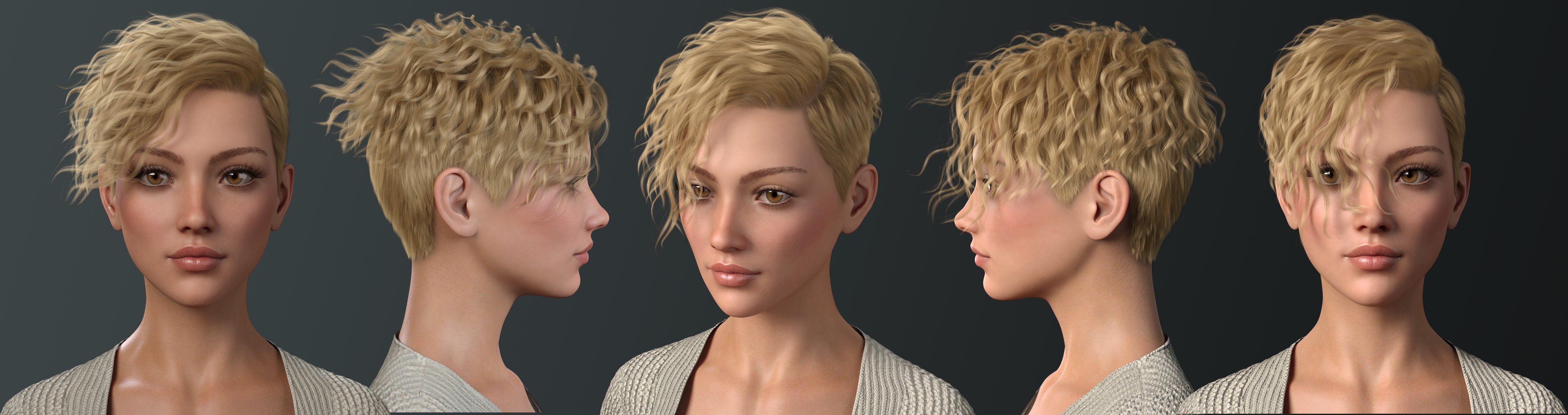 Beatris Hair For Genesis 8 and 8.1 Female by: WindField, 3D Models by Daz 3D