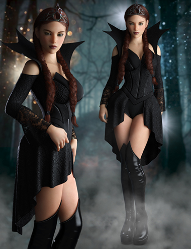 dForce Dark Princess Outfit Set for Genesis 8 and 8.1 Females dForce Dark Princess Outfit Set for Genesis 8 and 8.1 Females by: Mytilus3dLab, 3D Models by Daz 3D
