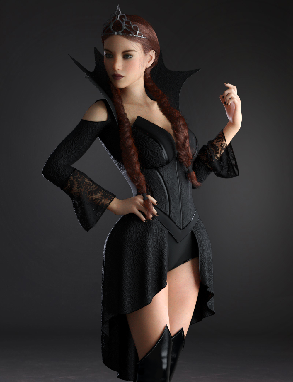 dForce Dark Princess Outfit Set for Genesis 8 and 8.1 Females by: Mytilus3dLab, 3D Models by Daz 3D