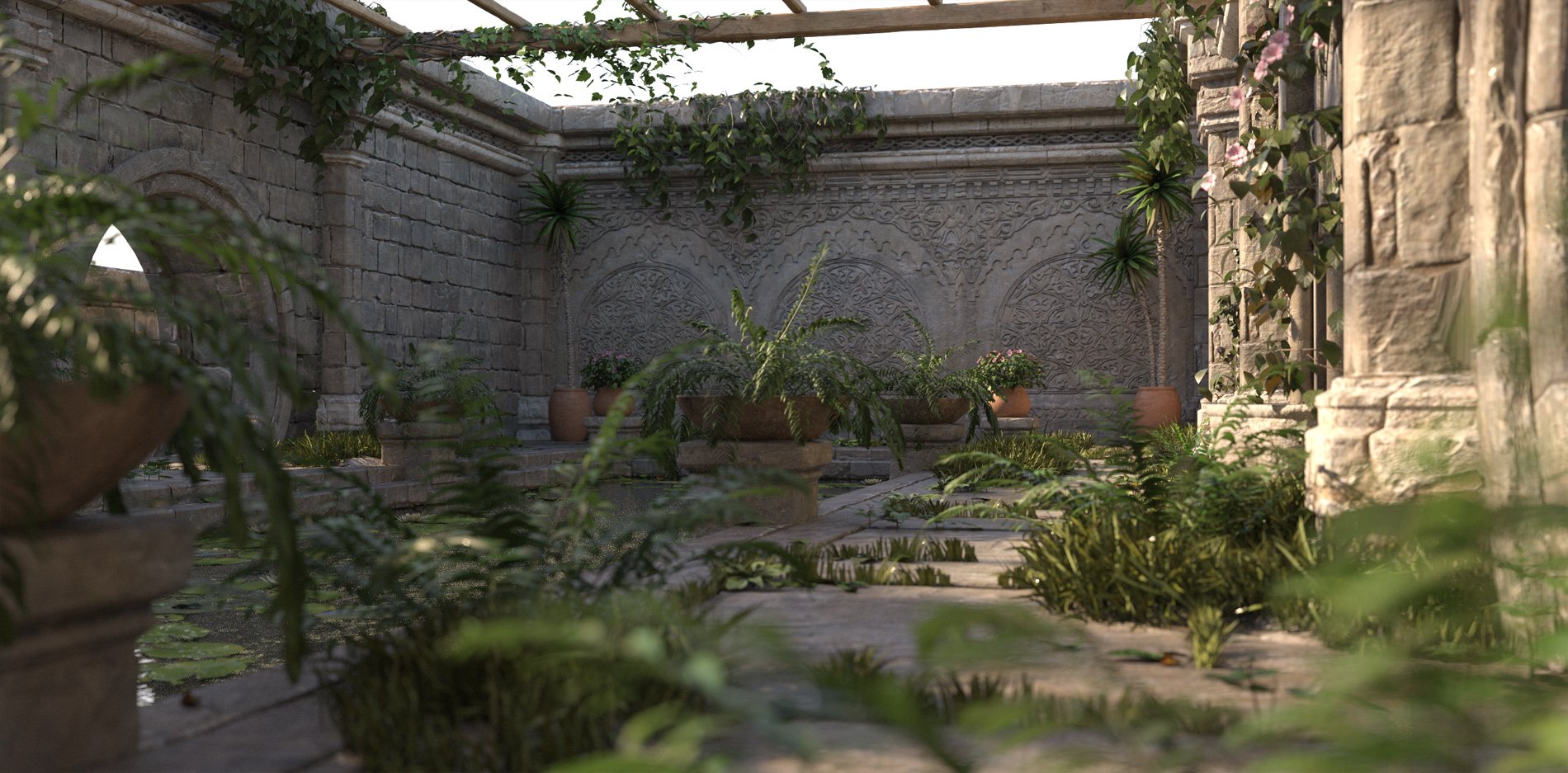 Contemplation Pool Contemplation Pool by: Stonemason, 3D Models by Daz 3D