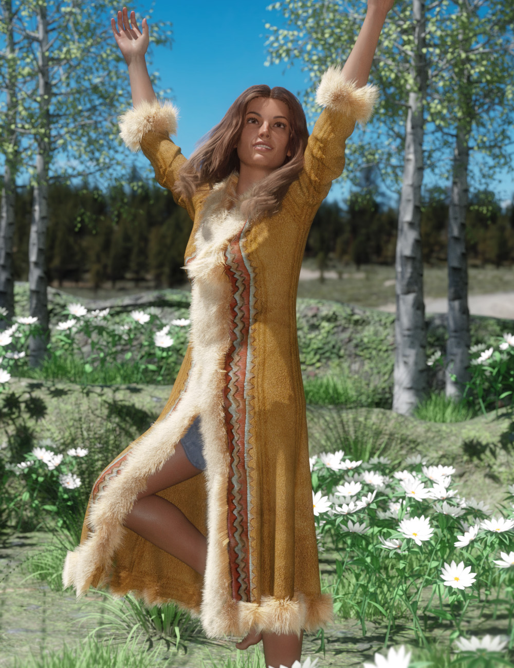 dForce Chelsea Coat for Genesis 8 and 8.1 Females by: PhilW, 3D Models by Daz 3D