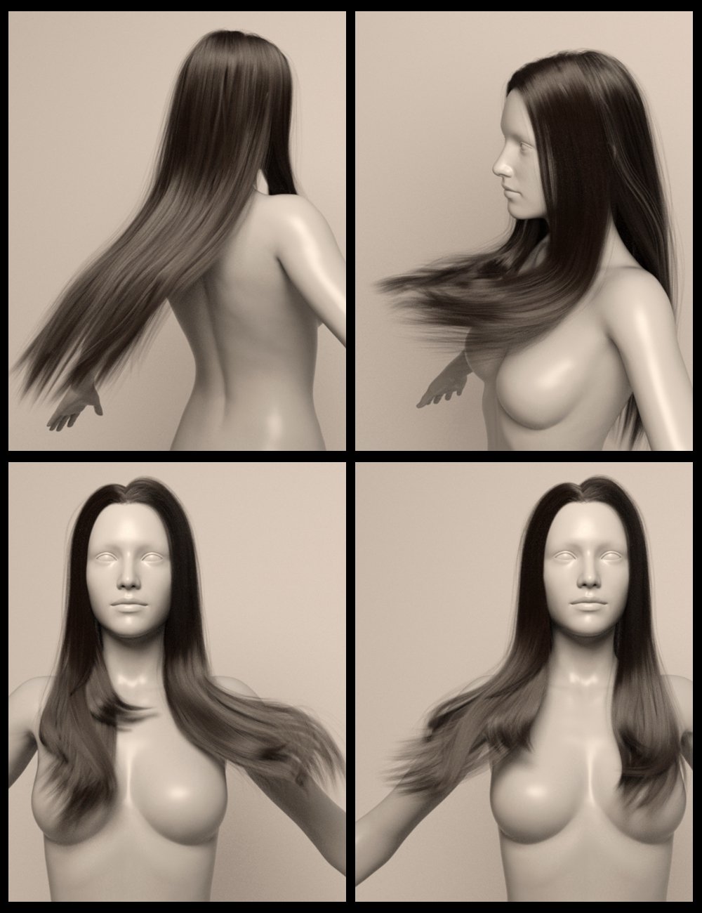Meili Hair for Genesis 8 and 8.1 Females by: Ergou, 3D Models by Daz 3D