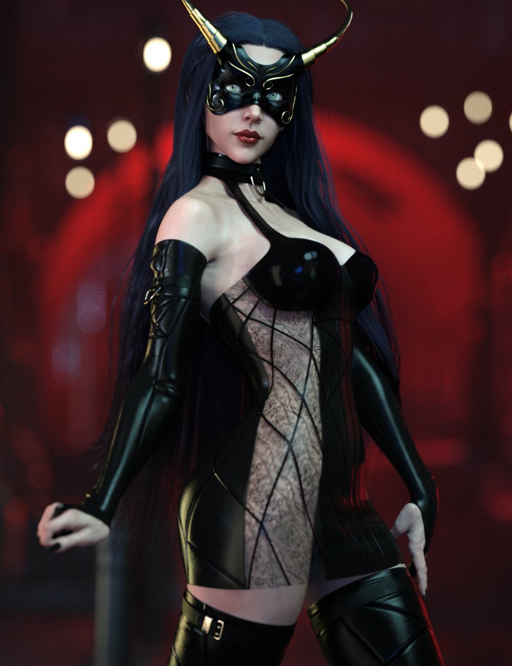 dForce Night Masquerade Outfit for Genesis 8 and 8.1 Females