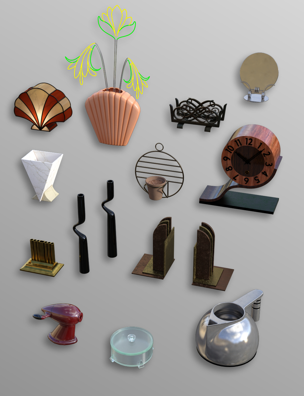 Deco Shelving Props Deco Shelving Props by: Jack TomalinMerlin Studios, 3D Models by Daz 3D
