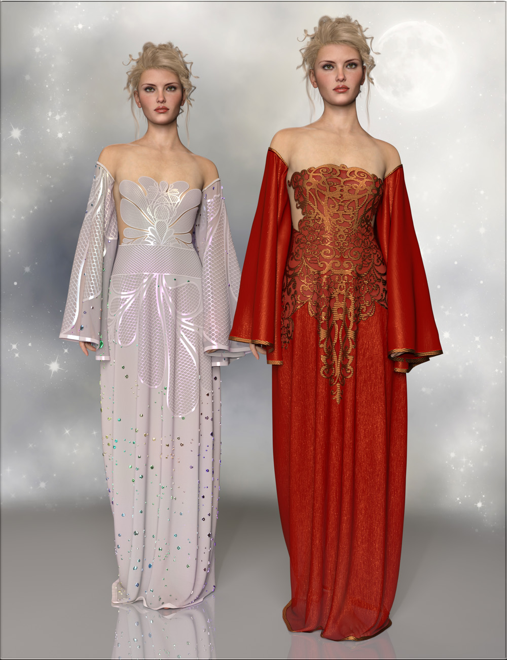 VYK dForce Evening Magic Gown for Genesis 8.1 Females by: vyktohria, 3D Models by Daz 3D