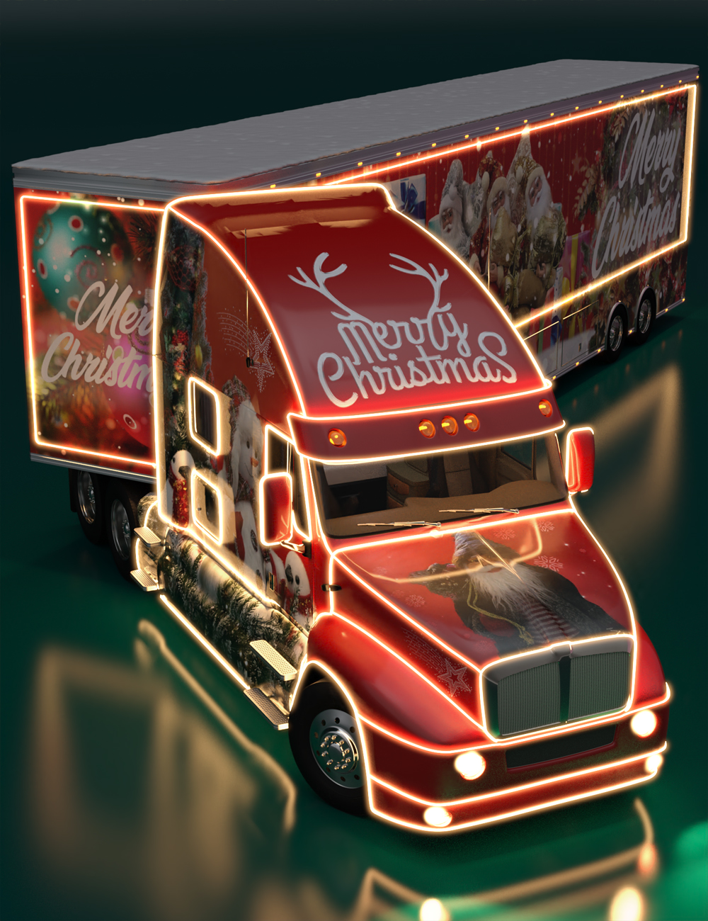 Christmas Truck by: Human, 3D Models by Daz 3D