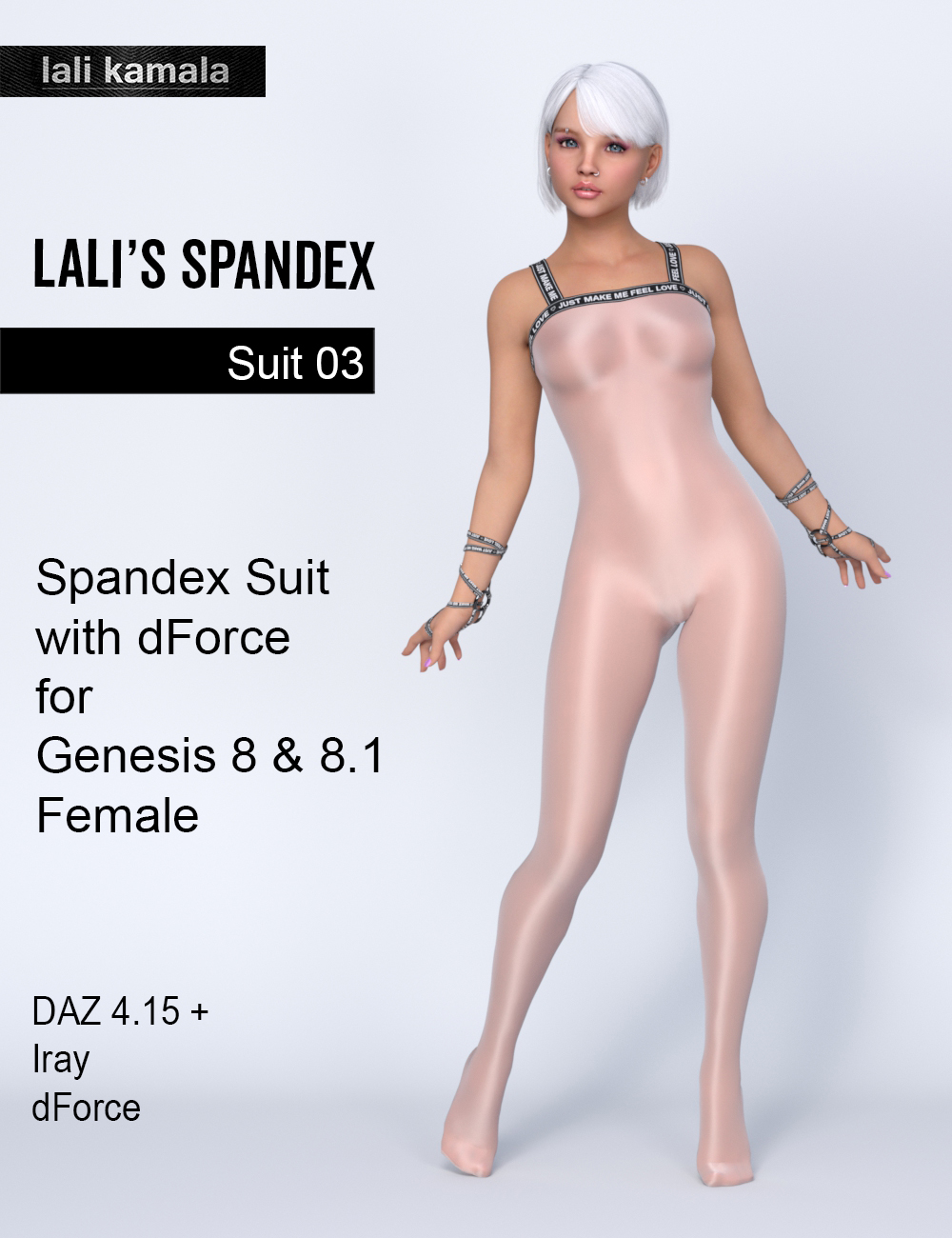 Lali's Spandex Suit 03 for Genesis 8.1 & 8 with dForce by: Lali Kamala, 3D Models by Daz 3D