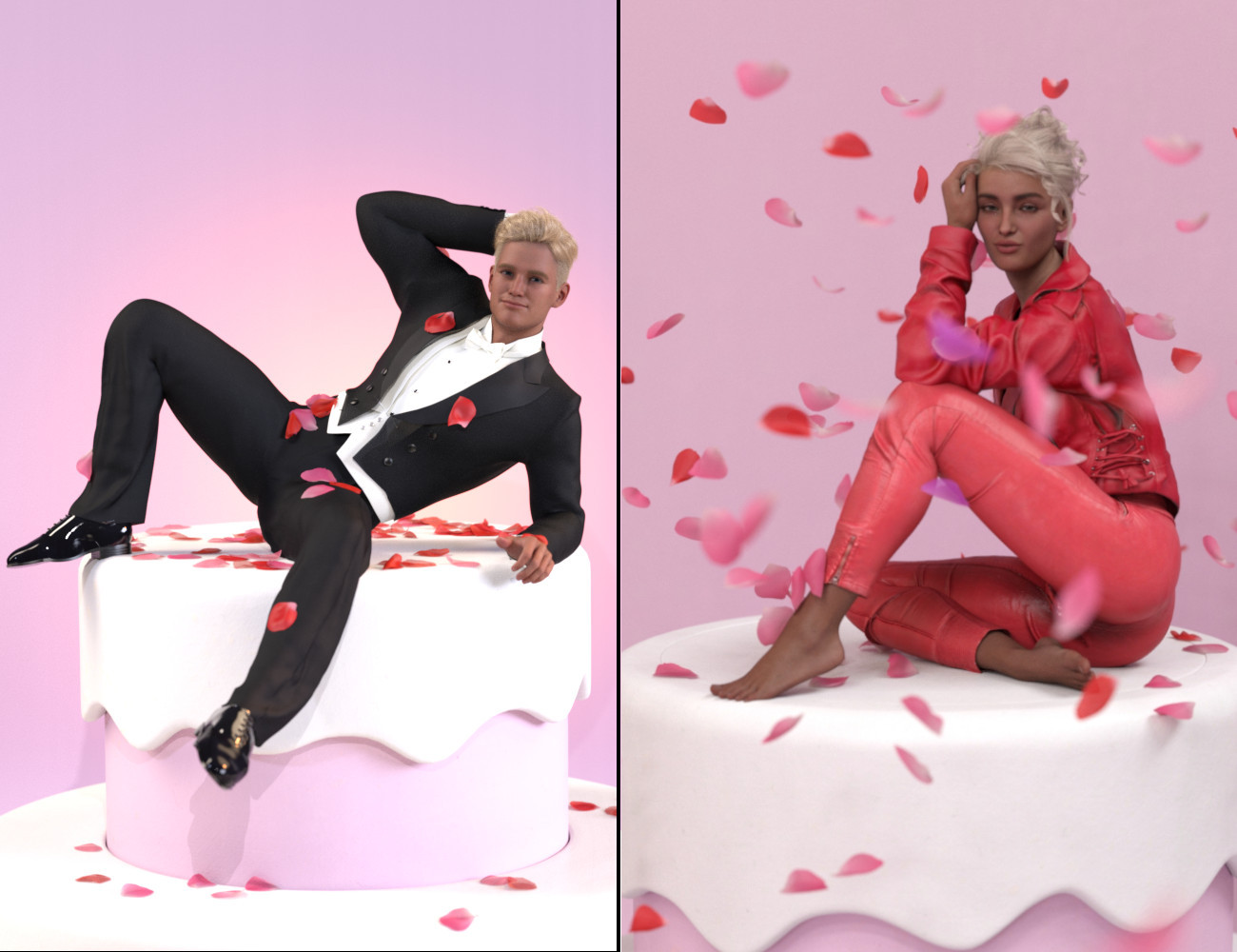 Popout Cake Props and Poses with dForce Rose Petals Popout Cake Props and Poses with dForce Rose Petals by: Five13, 3D Models by Daz 3D