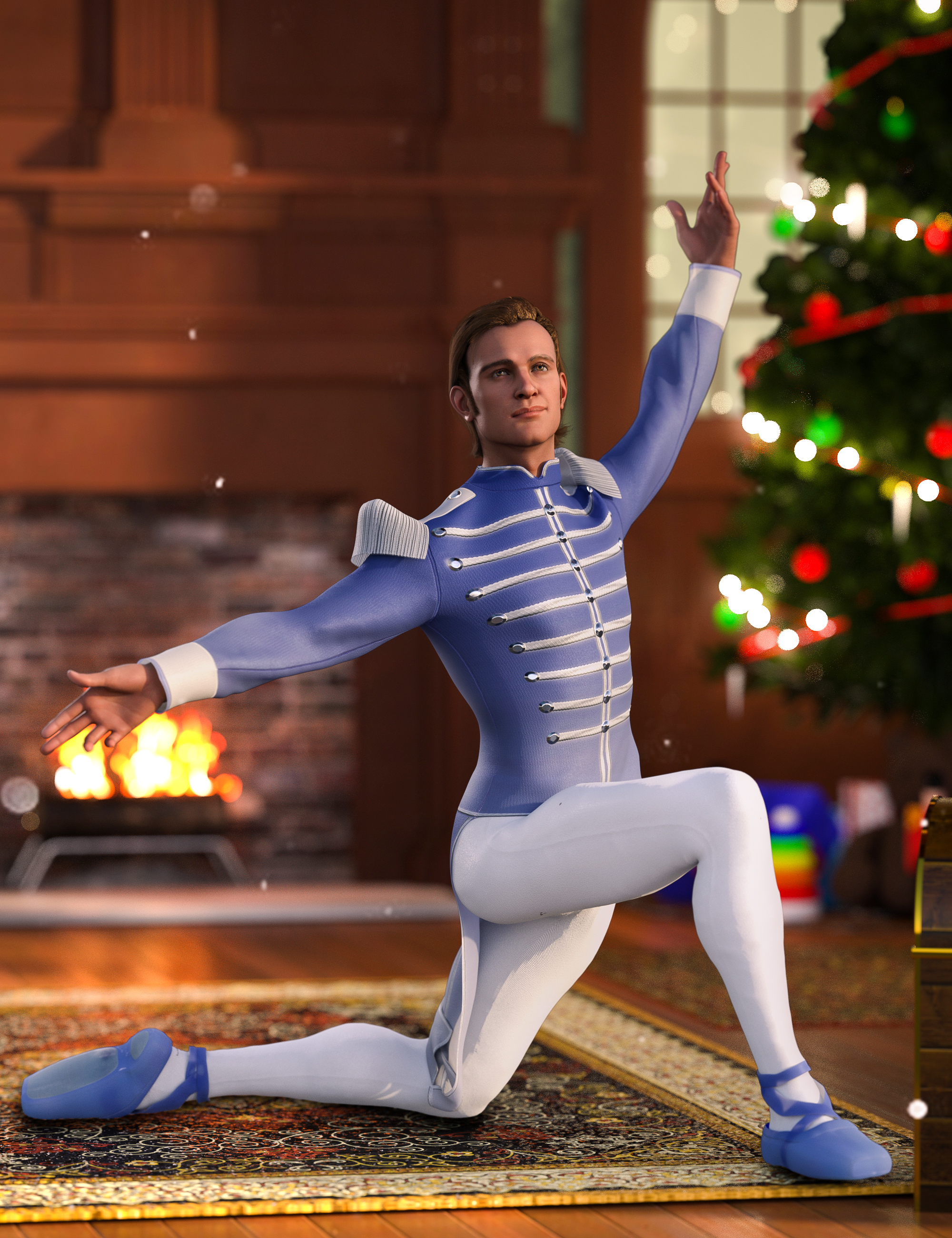 dForce Hans Ballet Outfit For Genesis 8 and Genesis 8.1 Males by: Beautyworks, 3D Models by Daz 3D