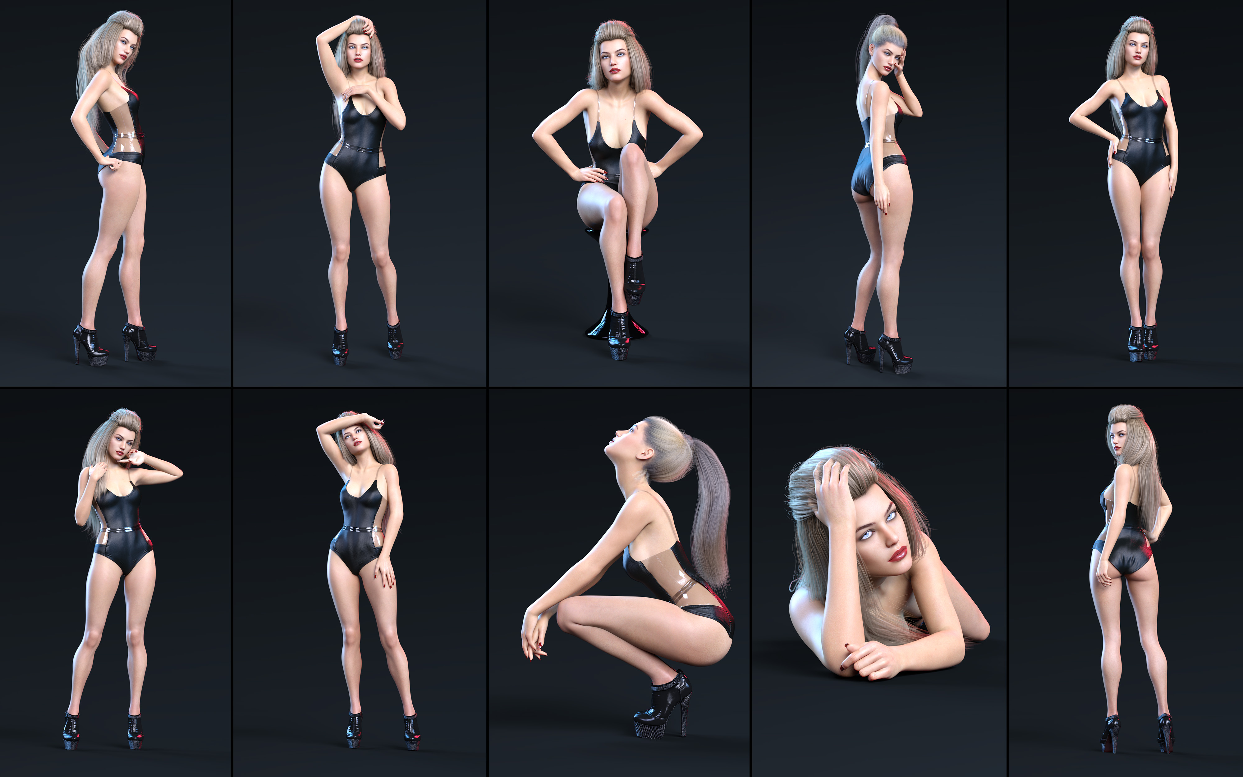 Z Top Supermodel Shape and Pose Mega Set by: Zeddicuss, 3D Models by Daz 3D