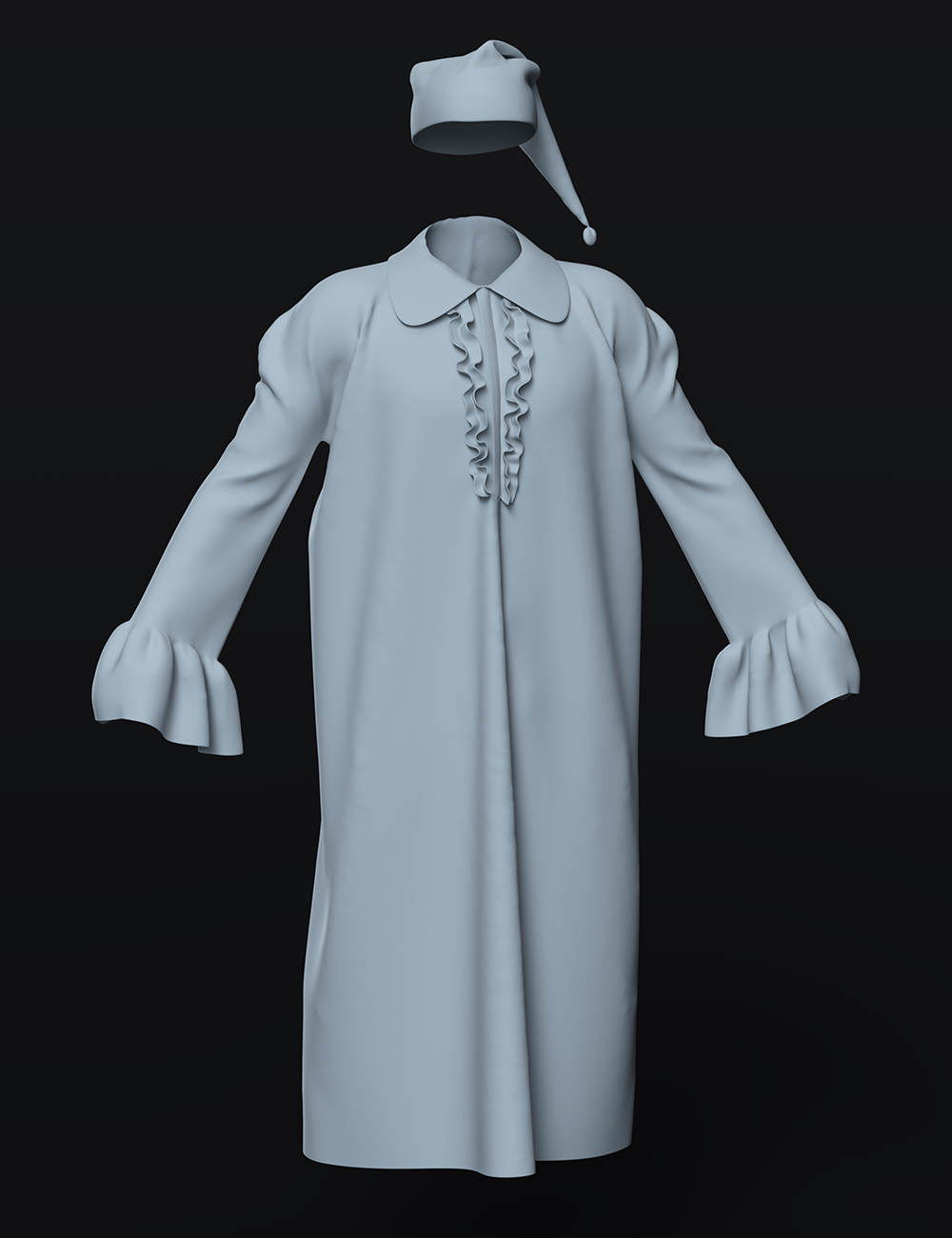 dForce Ebenezer Scrooge NightDress Outfit For Genesis 8 and Genesis 8.1 Males by: Beautyworks, 3D Models by Daz 3D