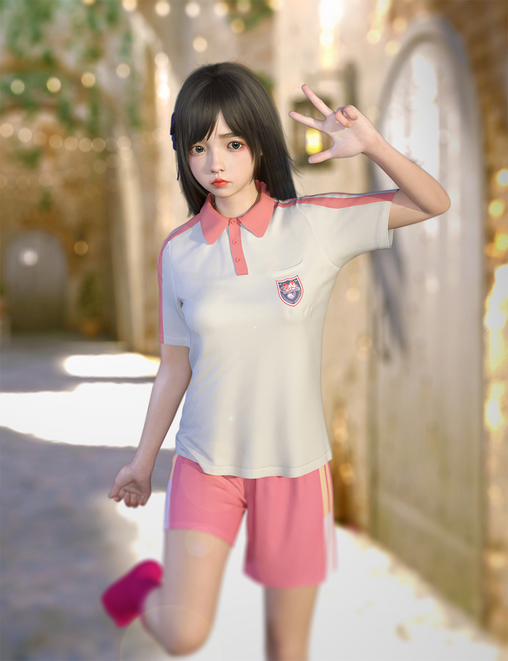dForce SU Summer School Uniform for Genesis 8 and 8.1 Females by: Sue Yee, 3D Models by Daz 3D