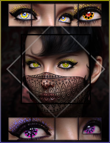 Flower Power Eye Builder Merchant Resource for Genesis 8.1 Females by: ForbiddenWhispers, 3D Models by Daz 3D