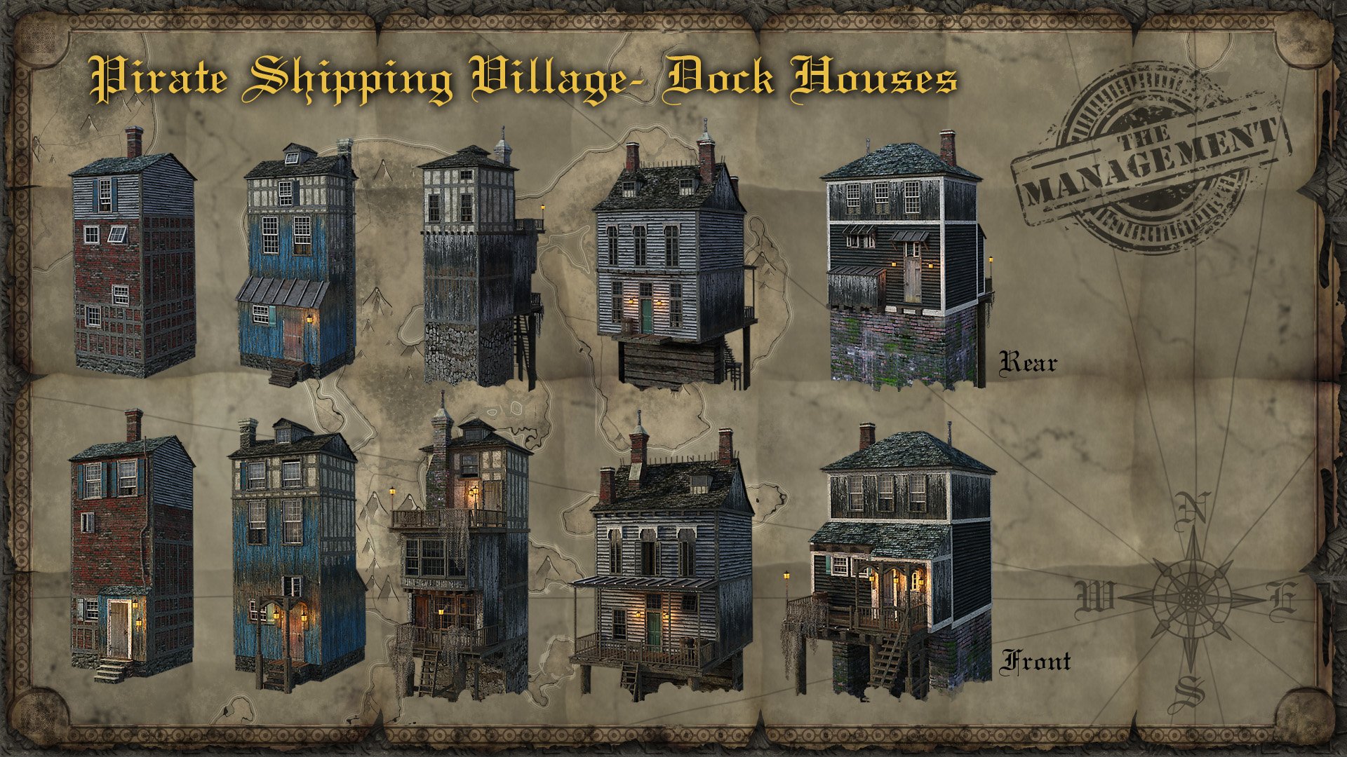 Pirate Shipping Village - Dock Houses by: The Management, 3D Models by Daz 3D