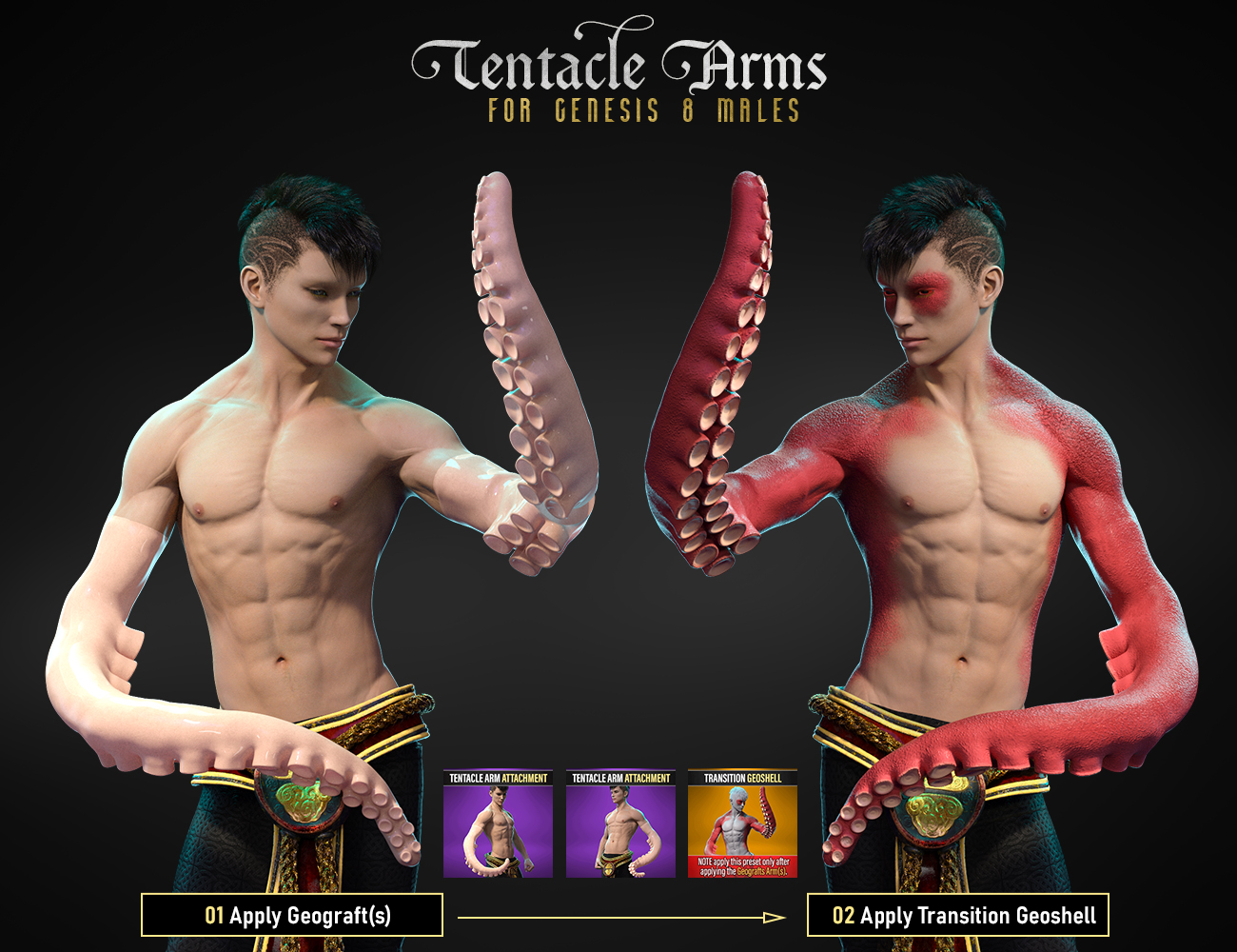 FPE Tentacle Arms for Genesis 8 Males FPE Tentacle Arms for Genesis 8 Males by: FenixPhoenixEsid, 3D Models by Daz 3D