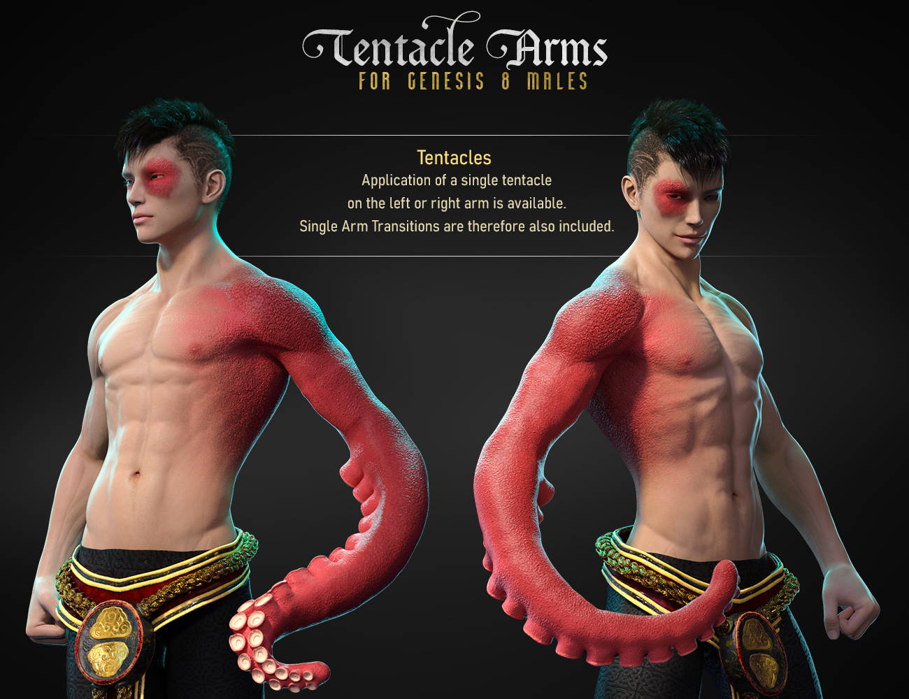 FPE Tentacle Arms for Genesis 8 Males by: FenixPhoenixEsid, 3D Models by Daz 3D