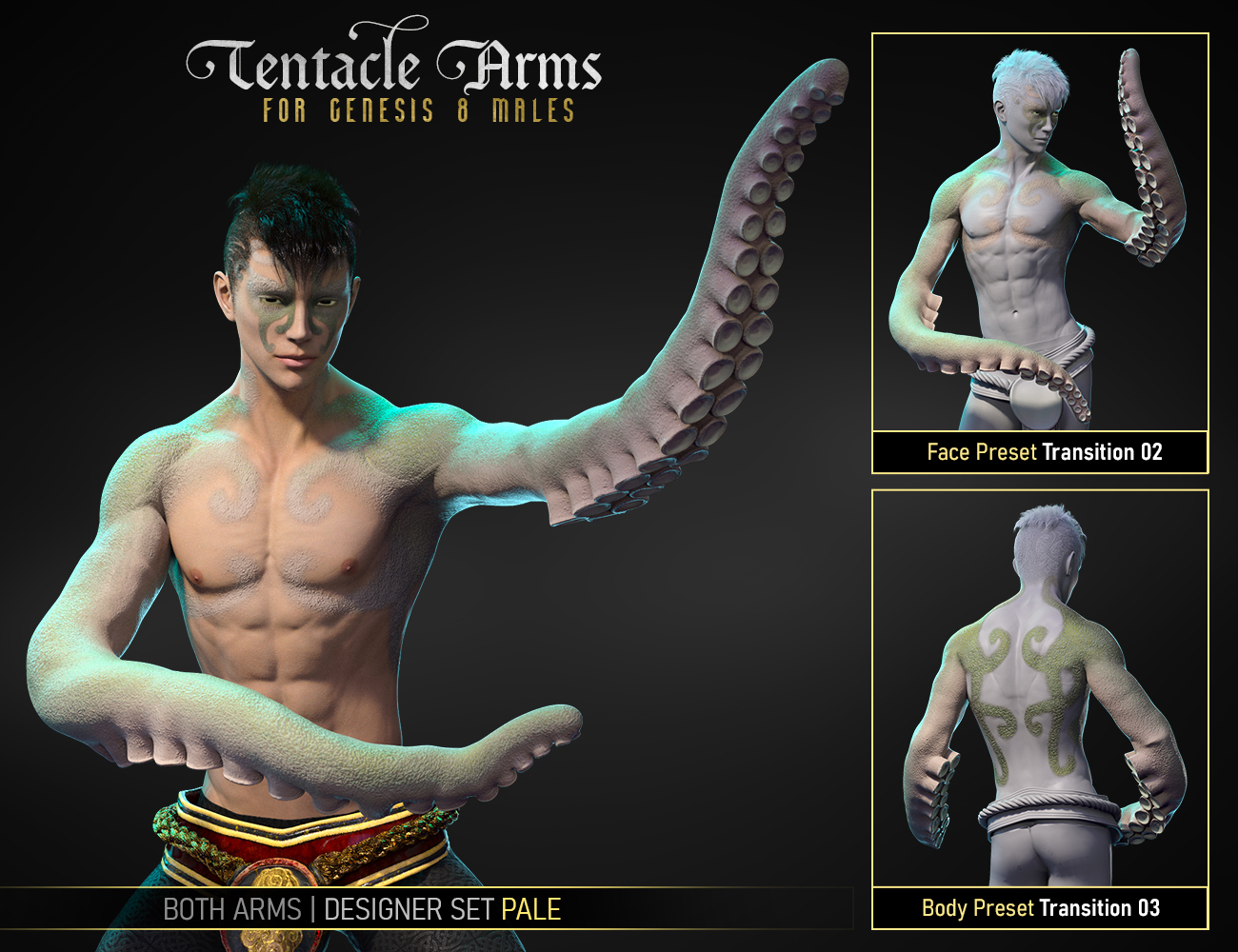 FPE Tentacle Arms for Genesis 8 Males by: FenixPhoenixEsid, 3D Models by Daz 3D