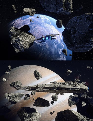 Asteroids In Space by: Dreamlight, 3D Models by Daz 3D