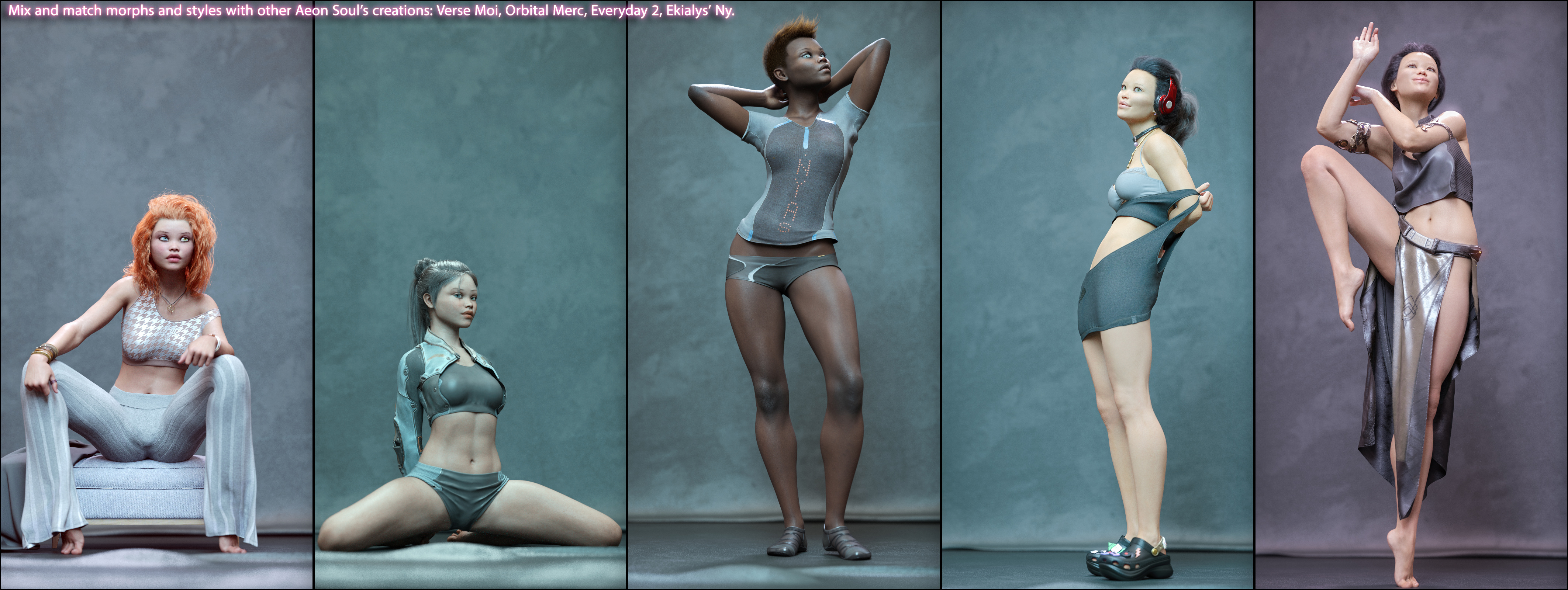 Expressive Art Poses and Zero One Clothes and Morphs Vol. 1 for Genesis 8 and 8.1 Females by: Aeon Soul, 3D Models by Daz 3D