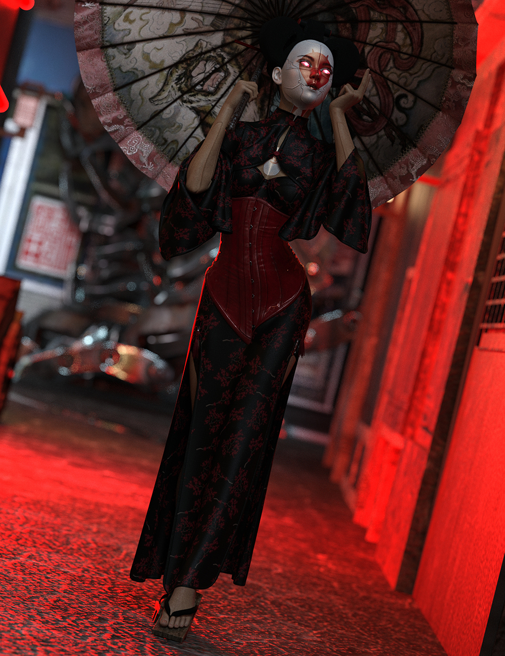 Cyber Geisha Poses for Genesis 8.1 Females by: Ensary, 3D Models by Daz 3D