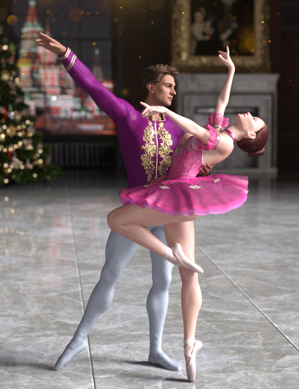 Ballet Icon Gala Outfits for Genesis 8.1 Female and Genesis 8.1 Male by: Blue Rabbit, 3D Models by Daz 3D