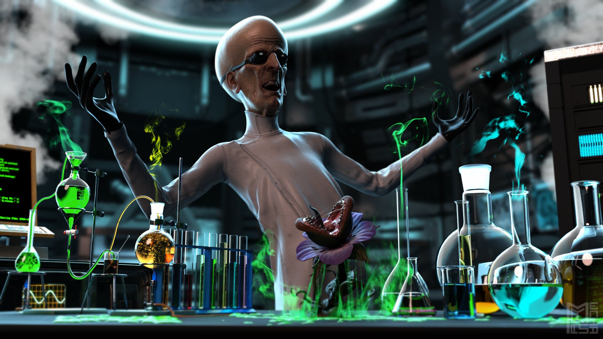 Mad Scientist HD for Genesis 8 Male by: Mechasar, 3D Models by Daz 3D