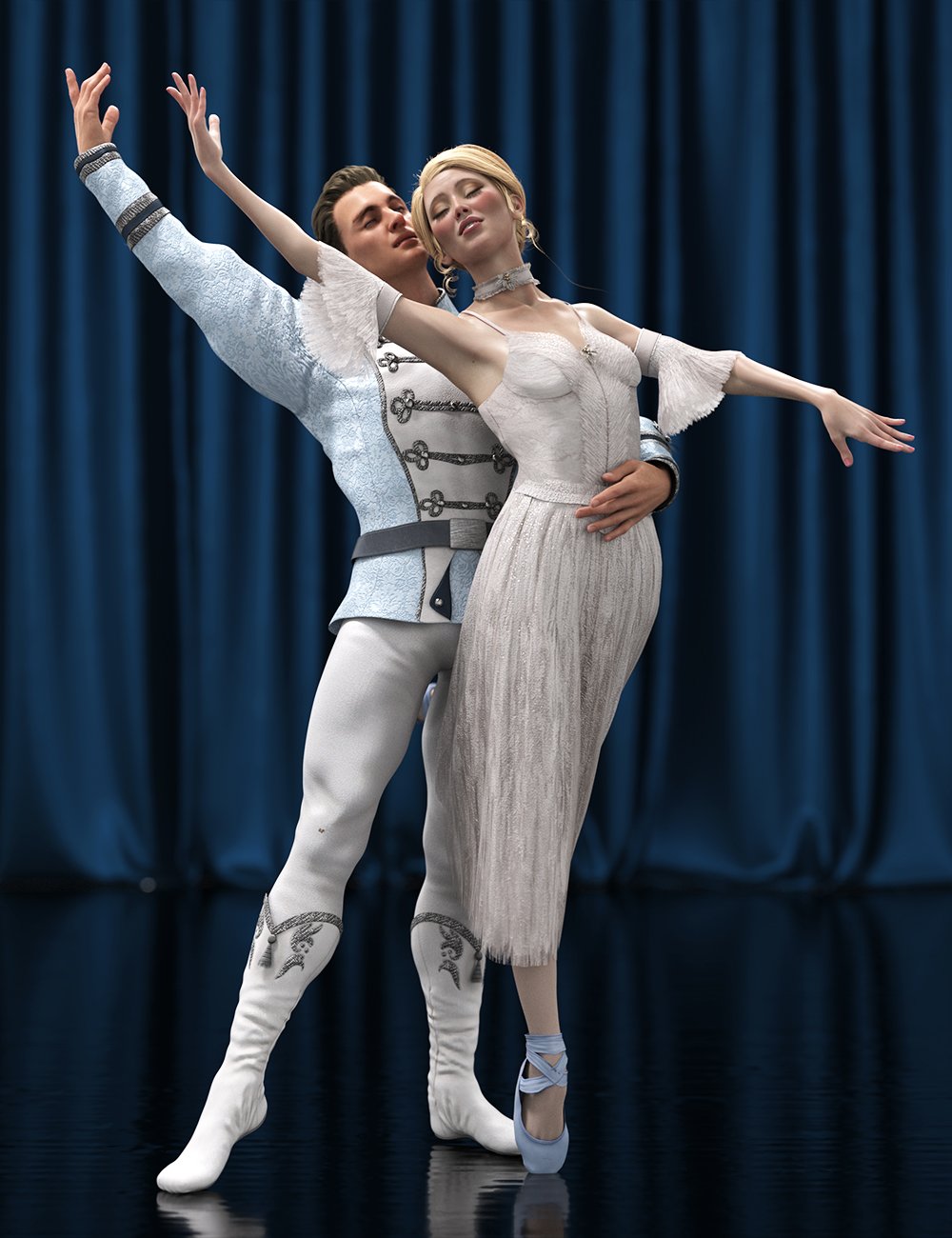 Finest Classical Ballet Poses for Genesis 8.1 Male and Female by: 3D Sugar, 3D Models by Daz 3D