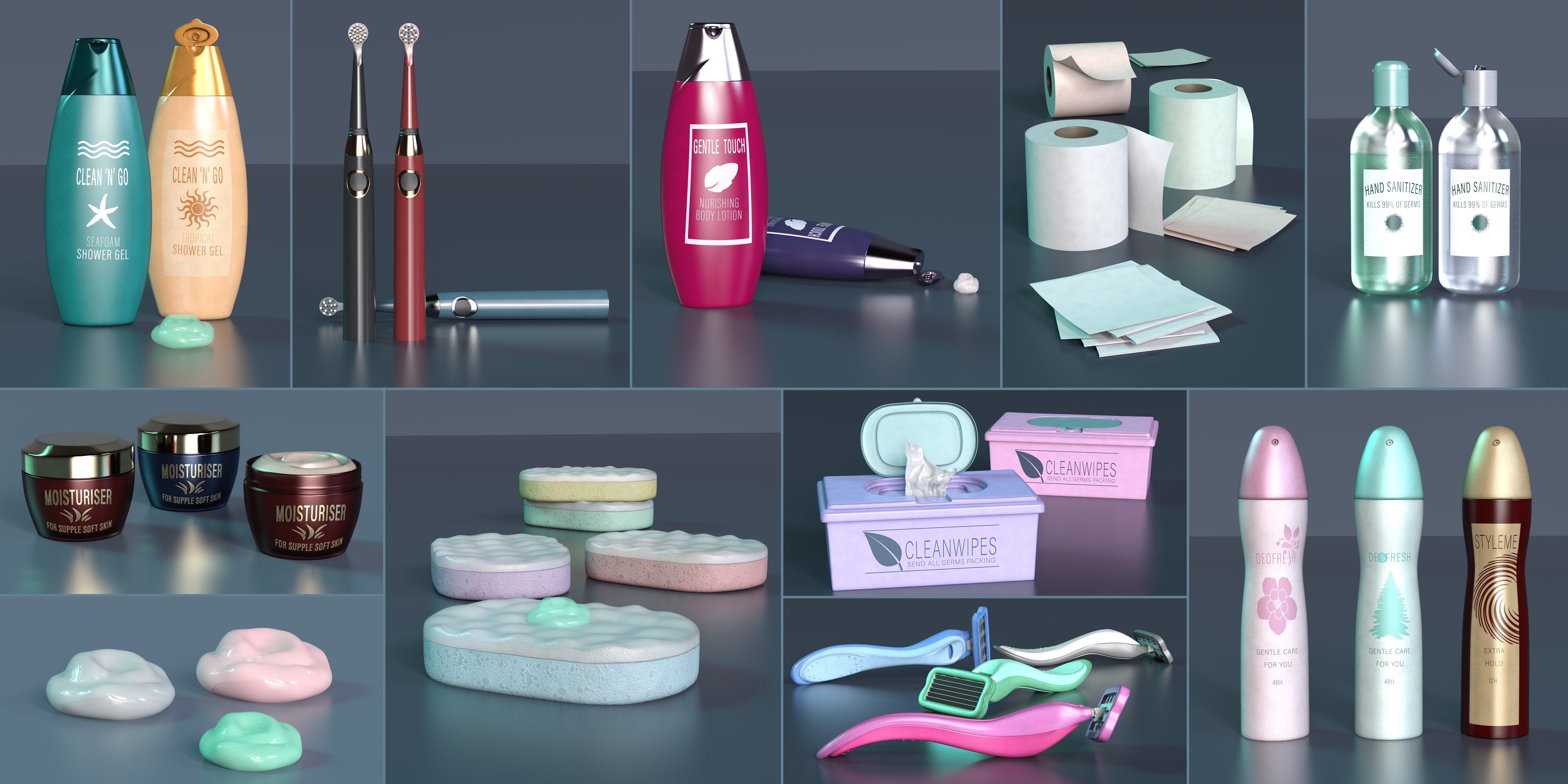 Z Personal Hygiene Props and Poses for Genesis 8 and 8.1 by: Zeddicuss, 3D Models by Daz 3D