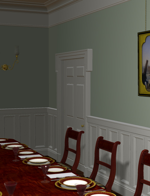 Regency Dining Room by: Ness Period Reproductions, 3D Models by Daz 3D