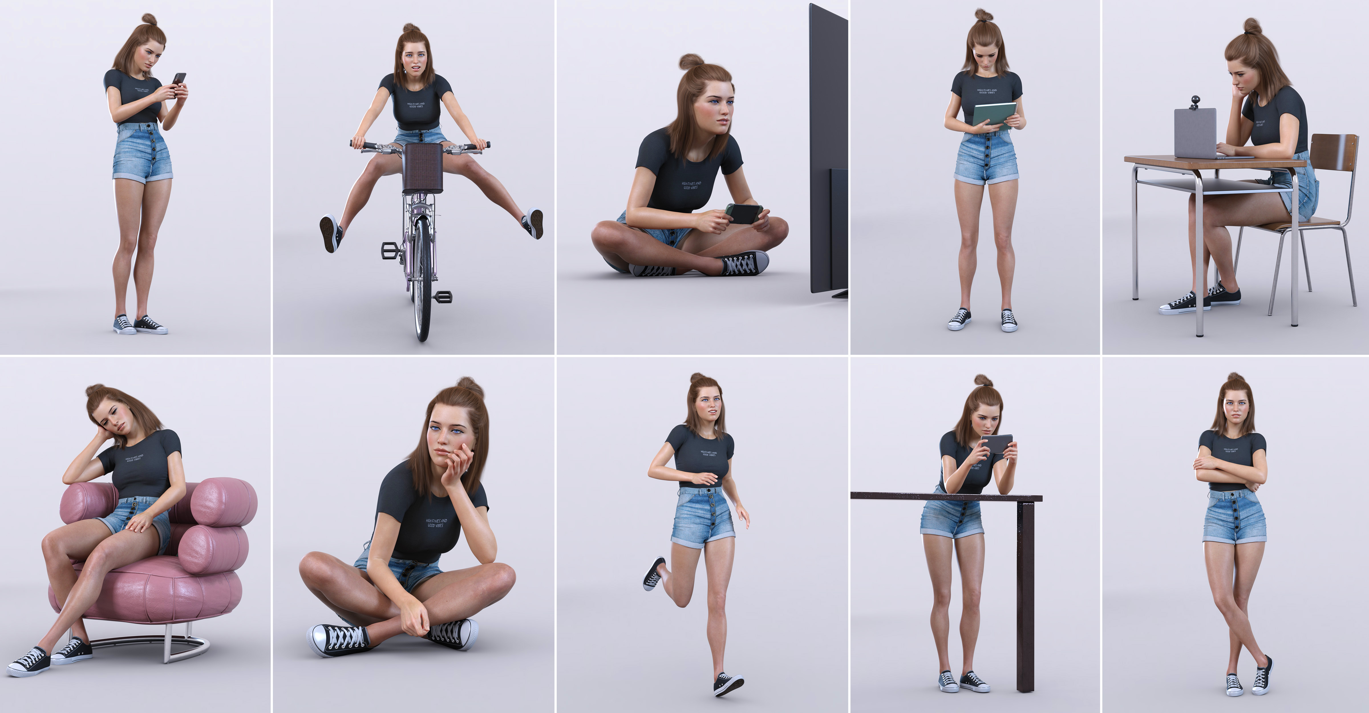 Z Teen Life Pose Mega Set for Genesis 8 and 8.1 Male and Female by: Zeddicuss, 3D Models by Daz 3D