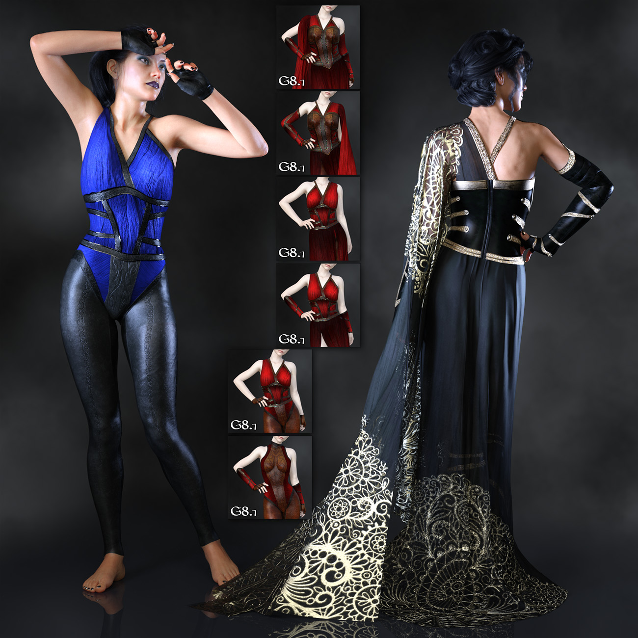 dForce Seraphine Wardrobe for Genesis 8 Female and Genesis 8.1 Female by: ArkiShox-Design, 3D Models by Daz 3D