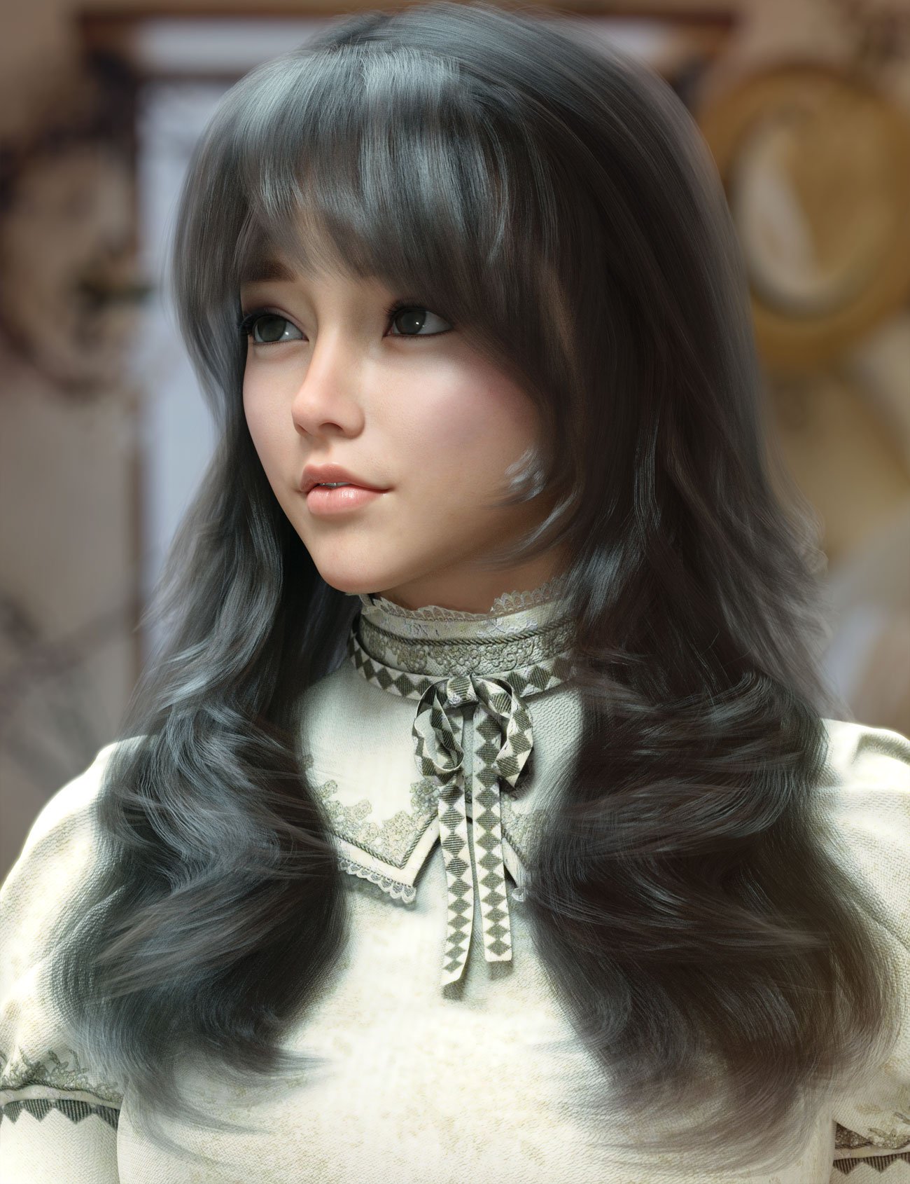 Heirun Hair for Genesis 3, 8 and 8.1 Females by: AprilYSH, 3D Models by Daz 3D