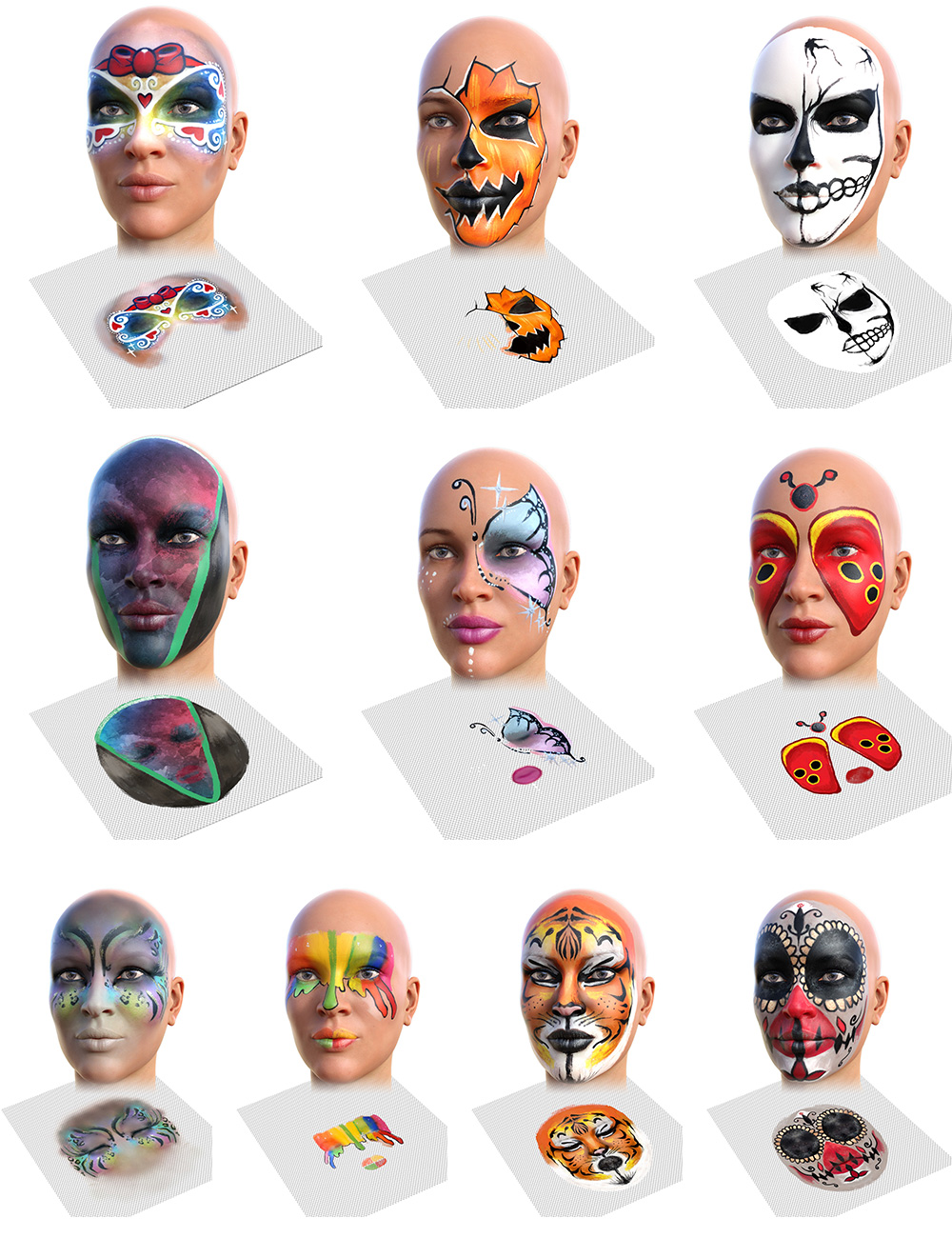 Overlay Face Paintings Merchant Resources For Genesis 8 