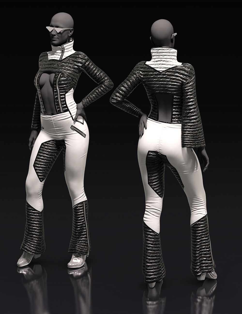 Textures for dForce Mina Outfit for Genesis 8 and 8.1 Females by: Demian, 3D Models by Daz 3D