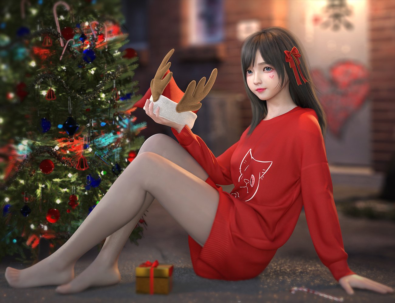 dForce SU Cute Christmas Suit for Genesis 8 and 8.1 Females by: Sue Yee, 3D Models by Daz 3D