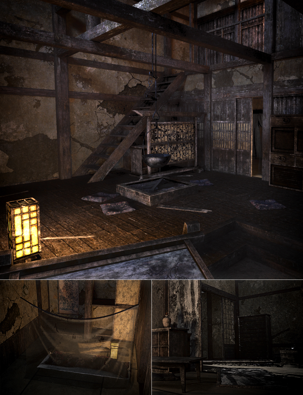 KuJ Japanese Haunted House by: Kujira, 3D Models by Daz 3D