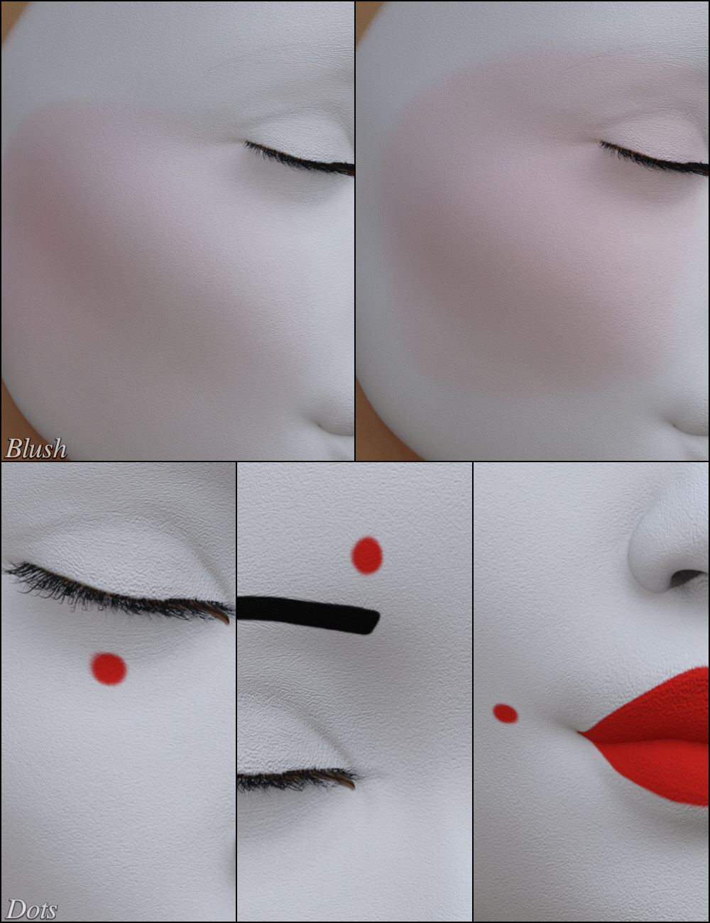 MMX Face Paint 03 for Genesis 3, 8 and 8.1 Females by: Mattymanx, 3D Models by Daz 3D