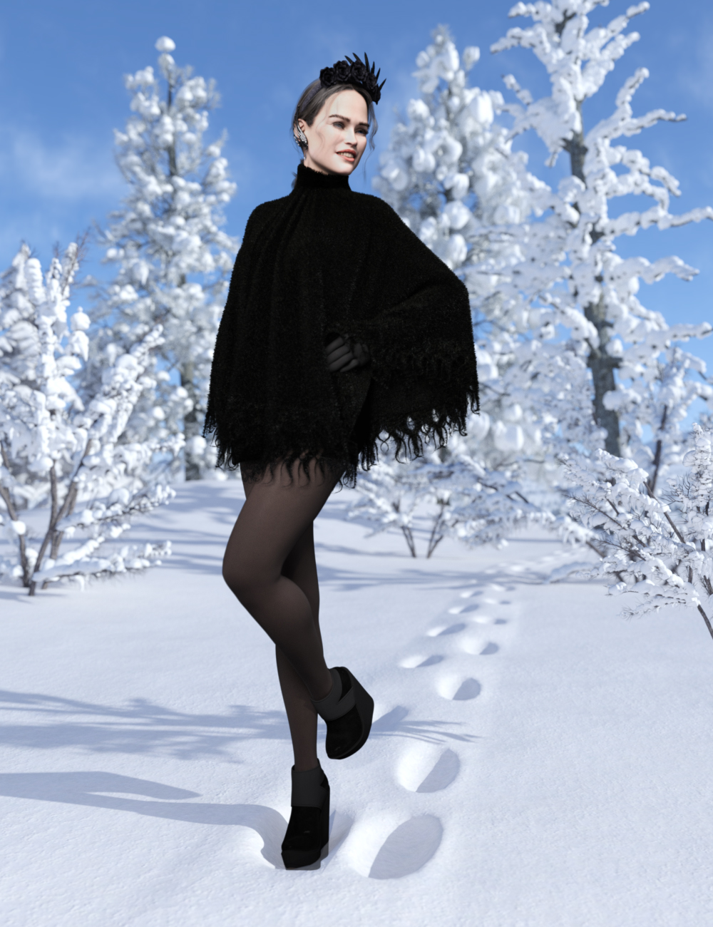 dForce Sexy Winter Outfit for Genesis 8.1 Female by: 3DStyle, 3D Models by Daz 3D