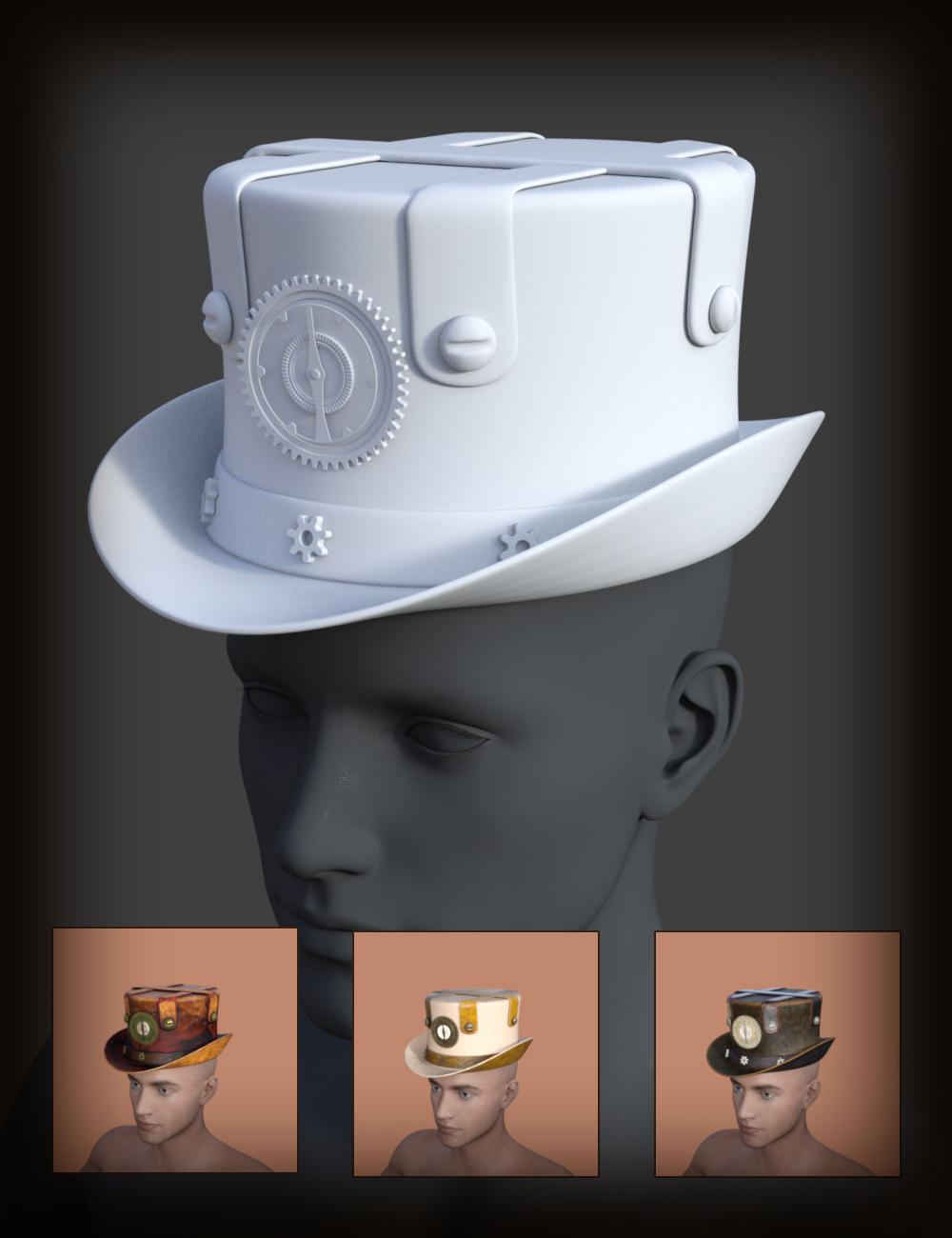 ND Steamy Hats for Genesis 8 Male by: Nathy Design, 3D Models by Daz 3D