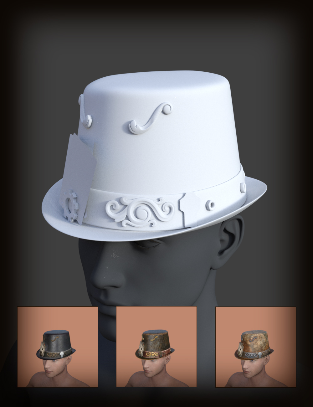 ND Steamy Hats for Genesis 8 Male ND Steamy Hats for Genesis 8 Male by: Nathy Design, 3D Models by Daz 3D