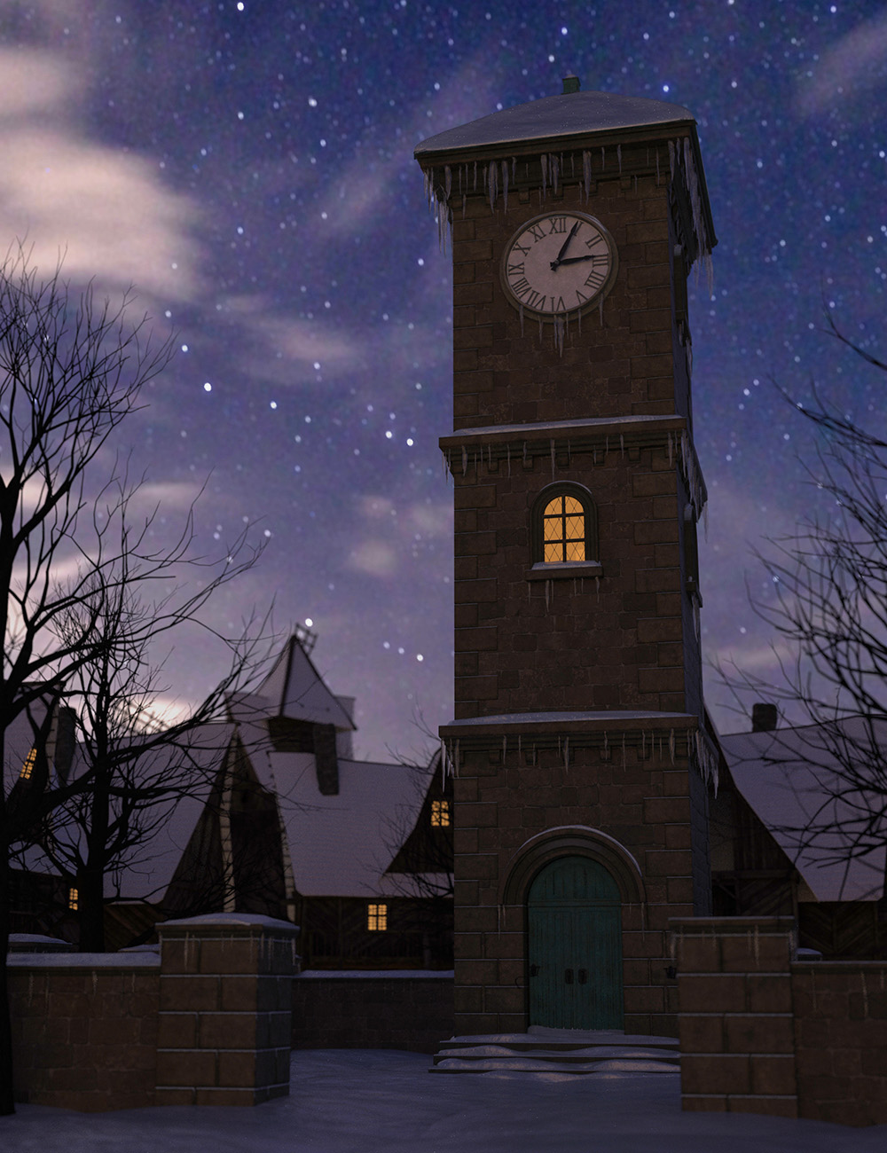 Orestes Winter Clock Tower Daz 3D
