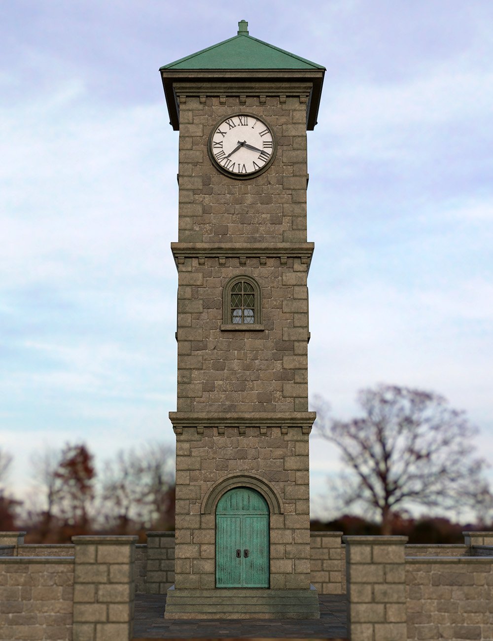 Orestes Winter Clock Tower by: Orestes Graphics, 3D Models by Daz 3D
