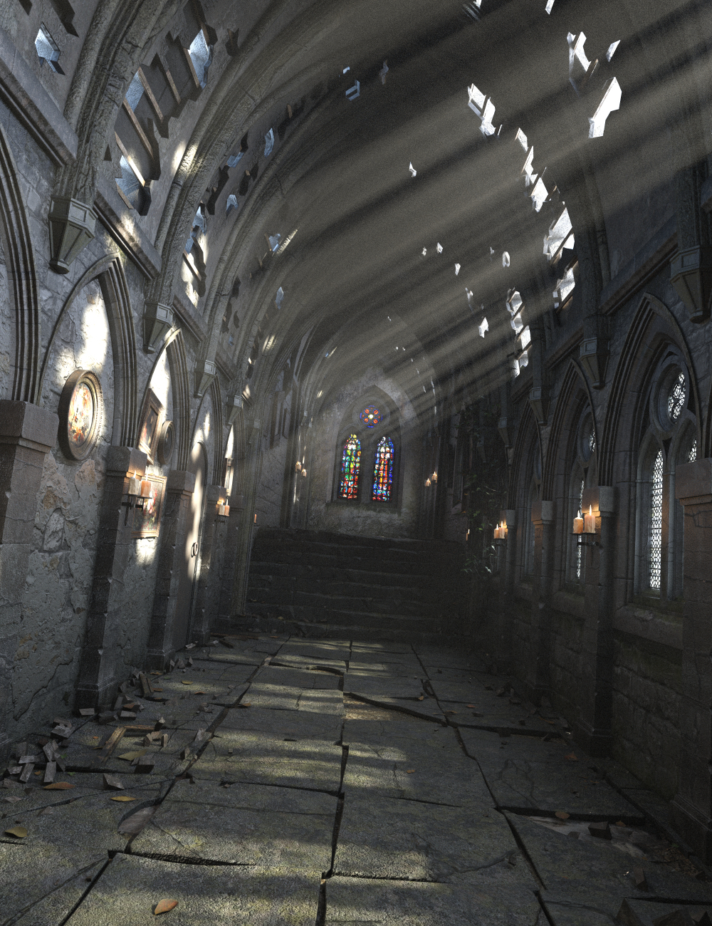 The Long Gallery Ruin by: Merlin Studios, 3D Models by Daz 3D